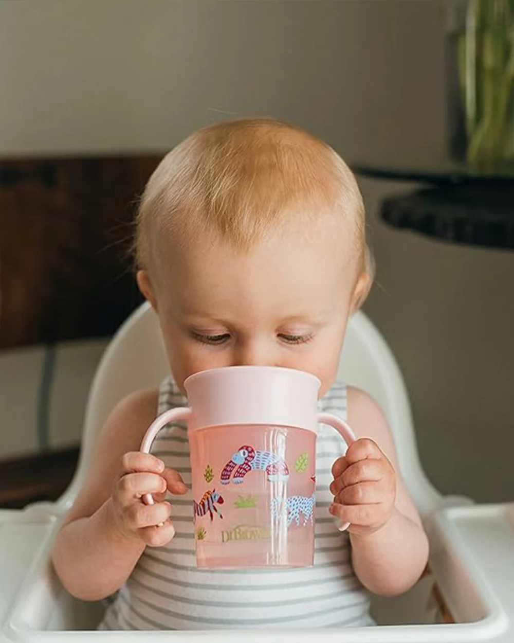 Dr. Brown's Smooth Wall Cheers 360 Cup-Pink Deco-With Handles-For Infants - Image 11