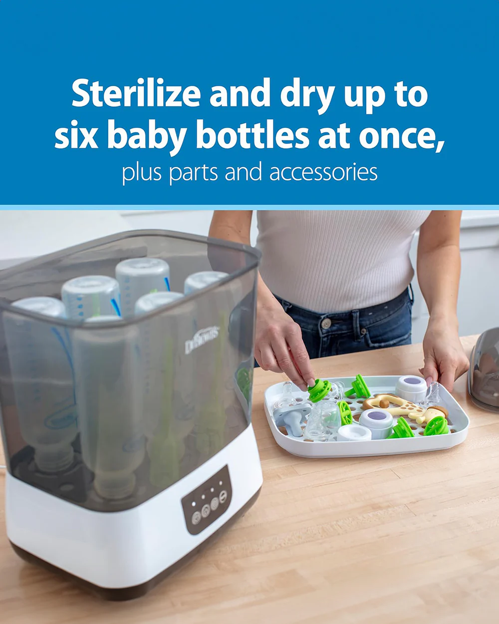 Dr. Brown's Sterilizer & Dryer-With Versatile Cleaning Modes-Electric Steam-24 Hours Protection-Includes 2 HEPA Filters-6 Bottles Capacity - Image 3