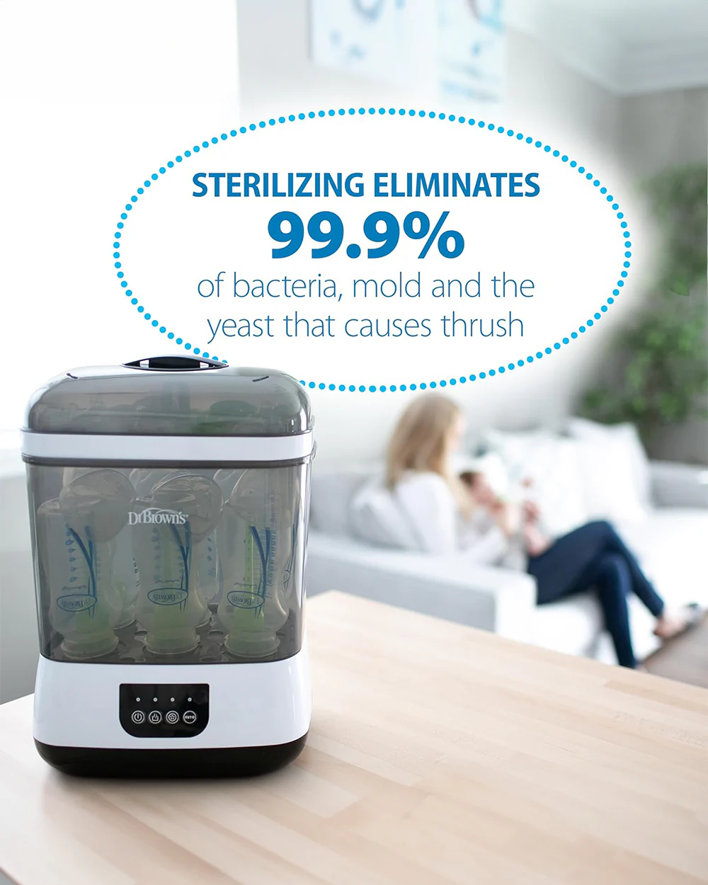 Dr. Brown's Sterilizer & Dryer-With Versatile Cleaning Modes-Electric Steam-24 Hours Protection-Includes 2 HEPA Filters-6 Bottles Capacity - Image 8