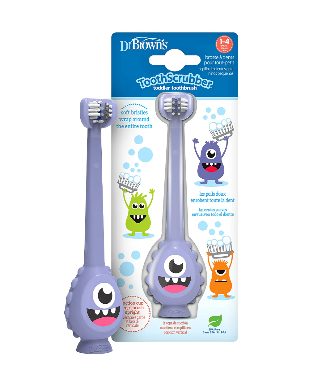 Dr. Brown's Toothscrubber Toddler Toothbrush-Monster - Image 4