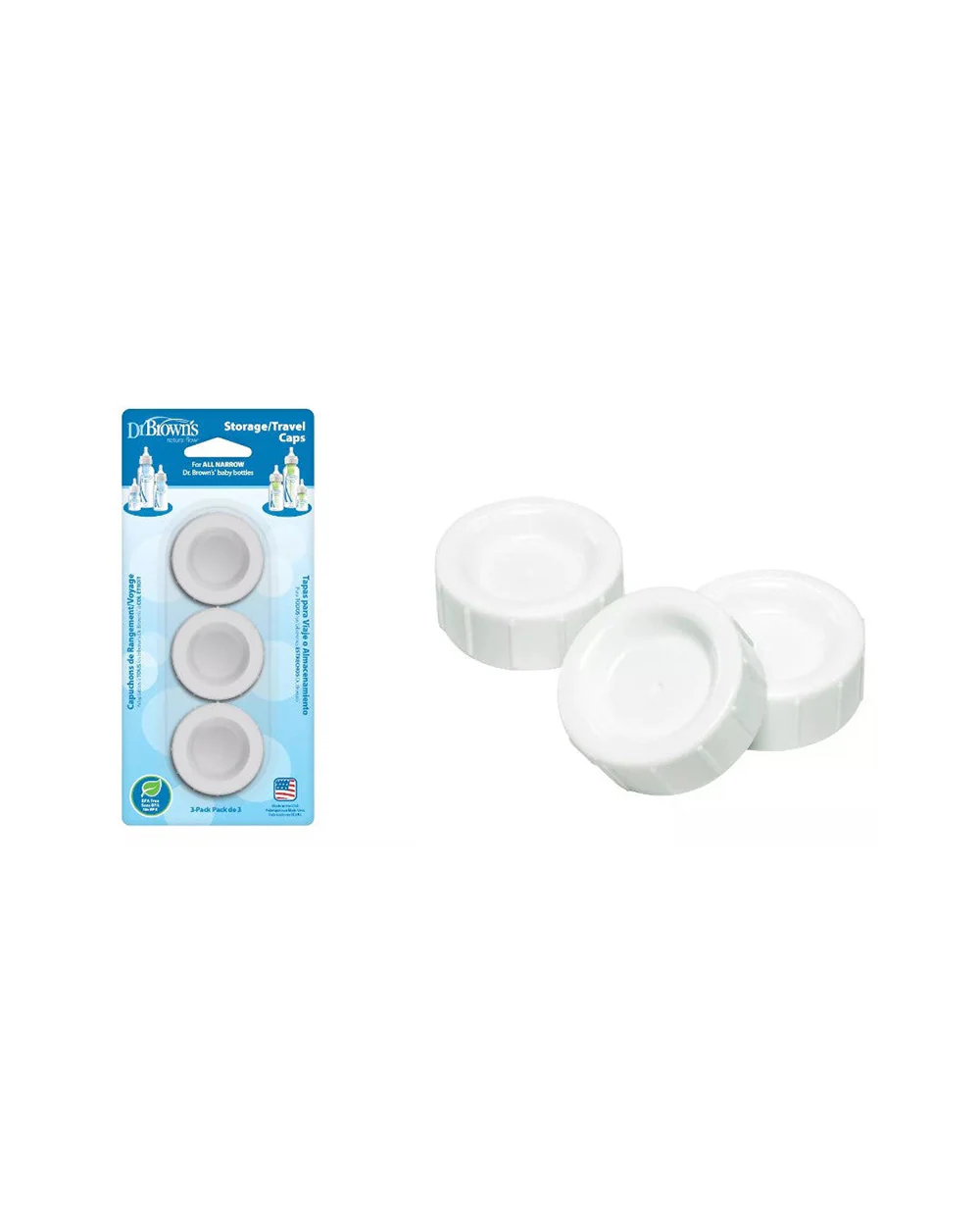 Dr. Brown's Travel/Storage Caps For Breast Milk or Formula-Pack Of 3-White - Image 6
