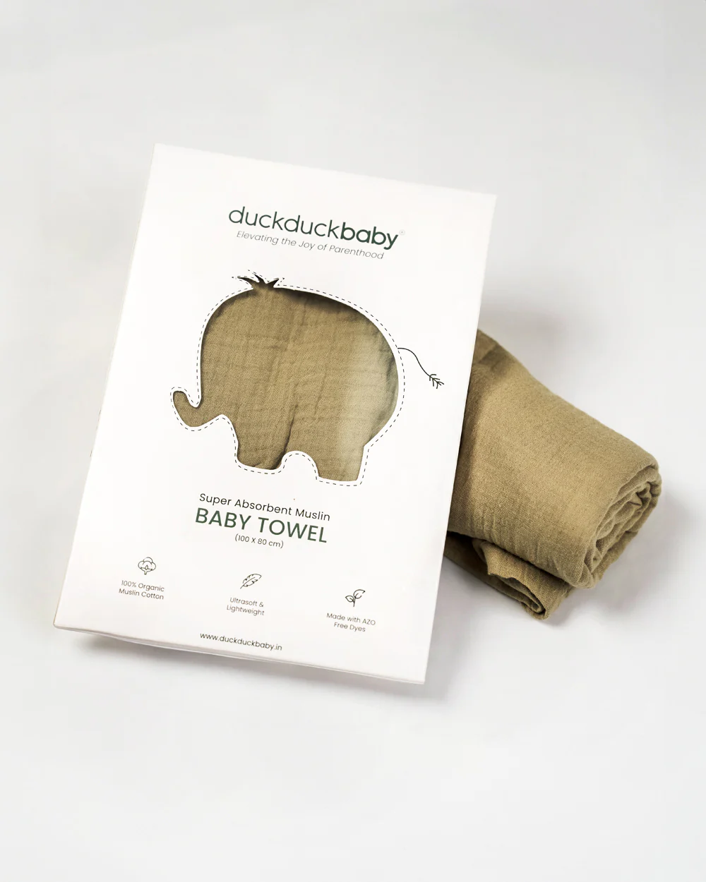 duckduckbaby Super Absorbent Baby Muslin Towel-100% Organic Cotton-Ultrasoft & Lightweight-Gets Softer With Every Wash-Natural - Image 10