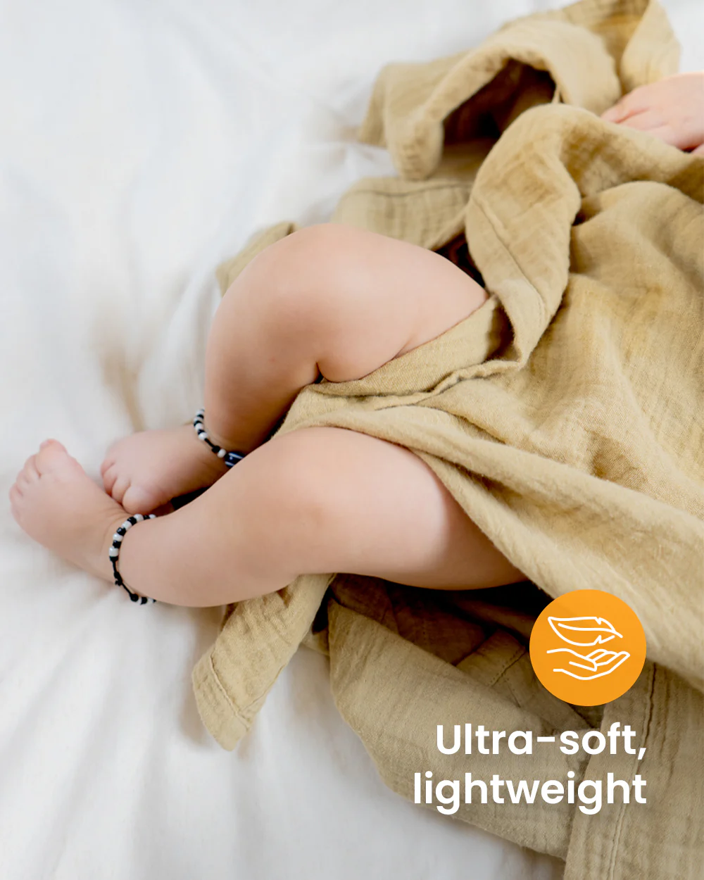 duckduckbaby Super Absorbent Baby Muslin Towel-100% Organic Cotton-Ultrasoft & Lightweight-Gets Softer With Every Wash-Natural - Image 4