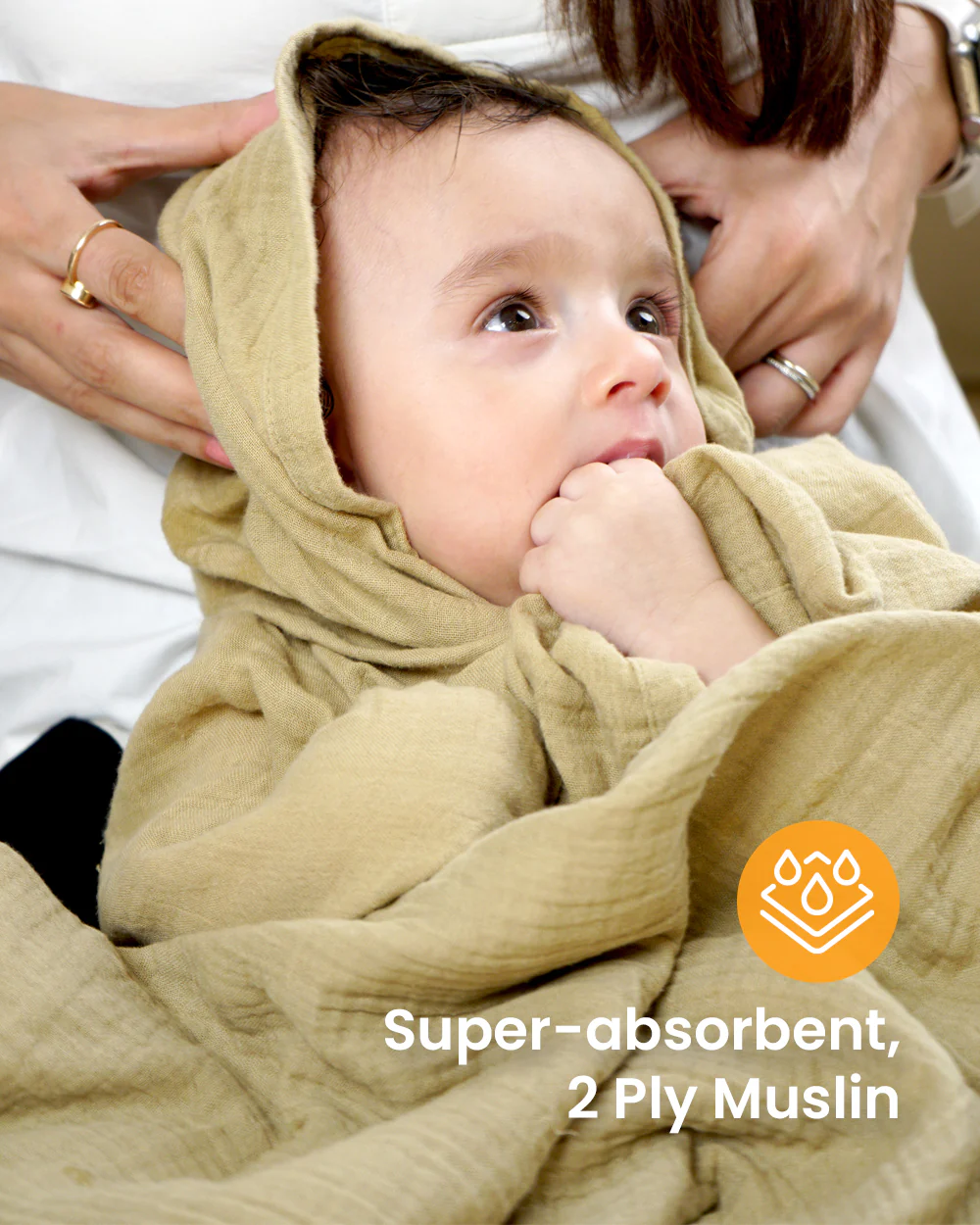duckduckbaby Super Absorbent Baby Muslin Towel-100% Organic Cotton-Ultrasoft & Lightweight-Gets Softer With Every Wash-Natural - Image 5