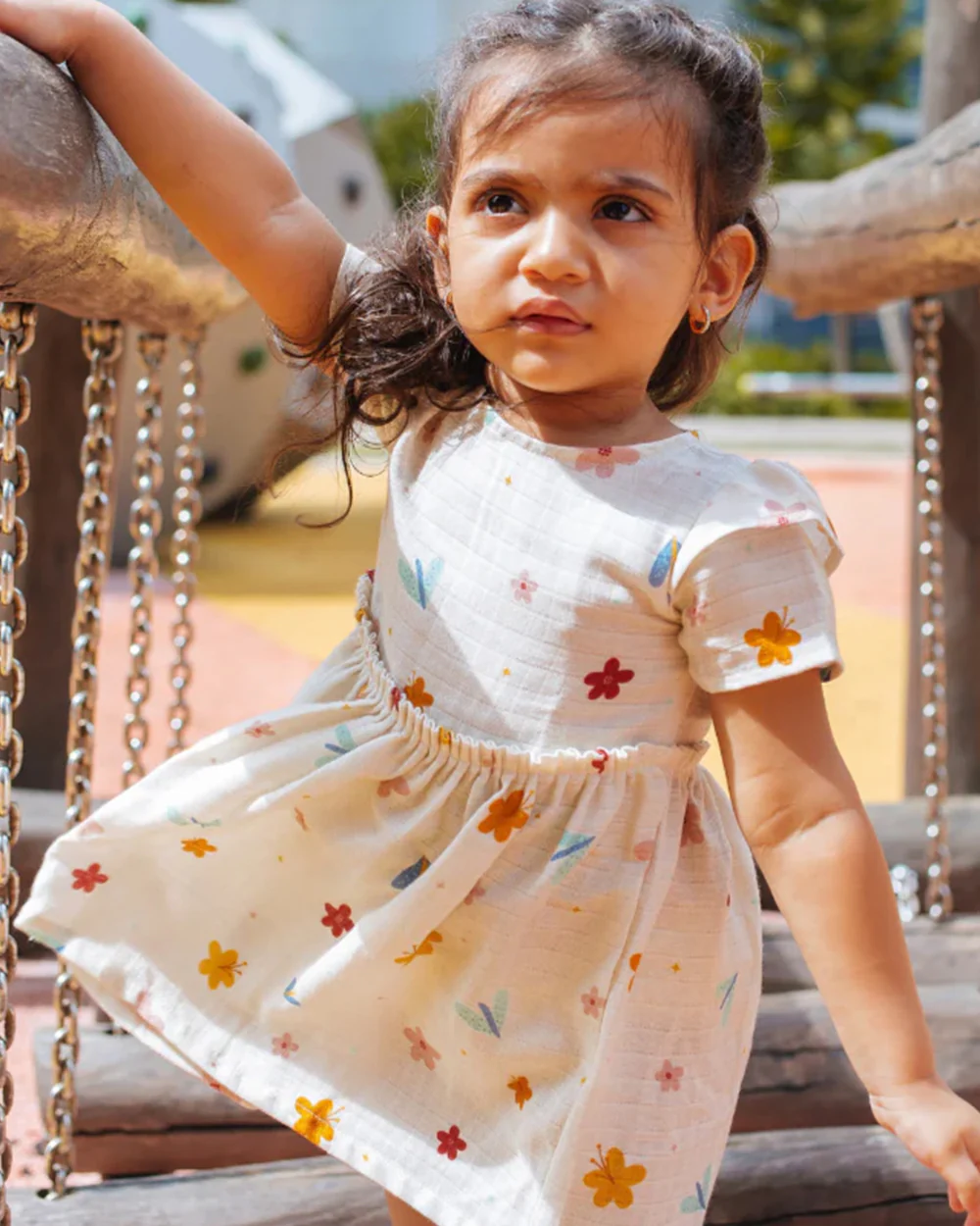 Dulaar A World In Bloom Frock Dress-Printed-Organic Cotton-For Infants - Image 4