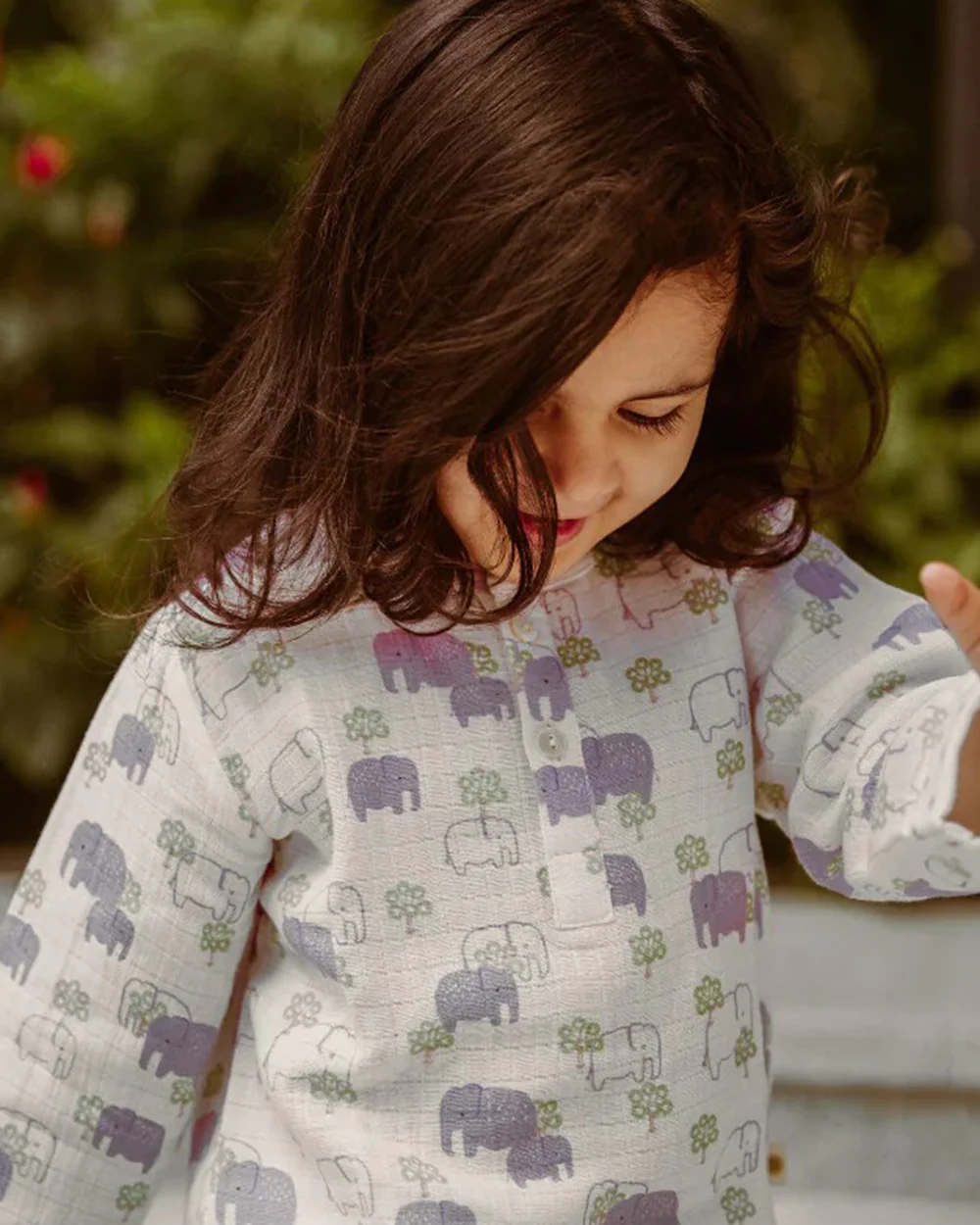 Dulaar Haathi Mere Saathi Kurta Pajama Set-Printed-Muslin-For Infants - Image 3