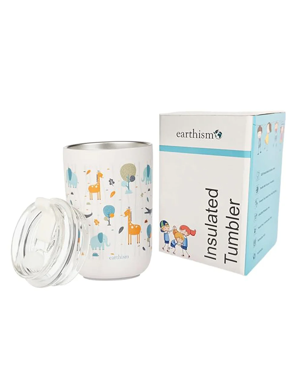 Earthism Double Wall Insulated Stainless Steel Tumbler-Jungle-With Lid & Straw-For Infants - Image 7