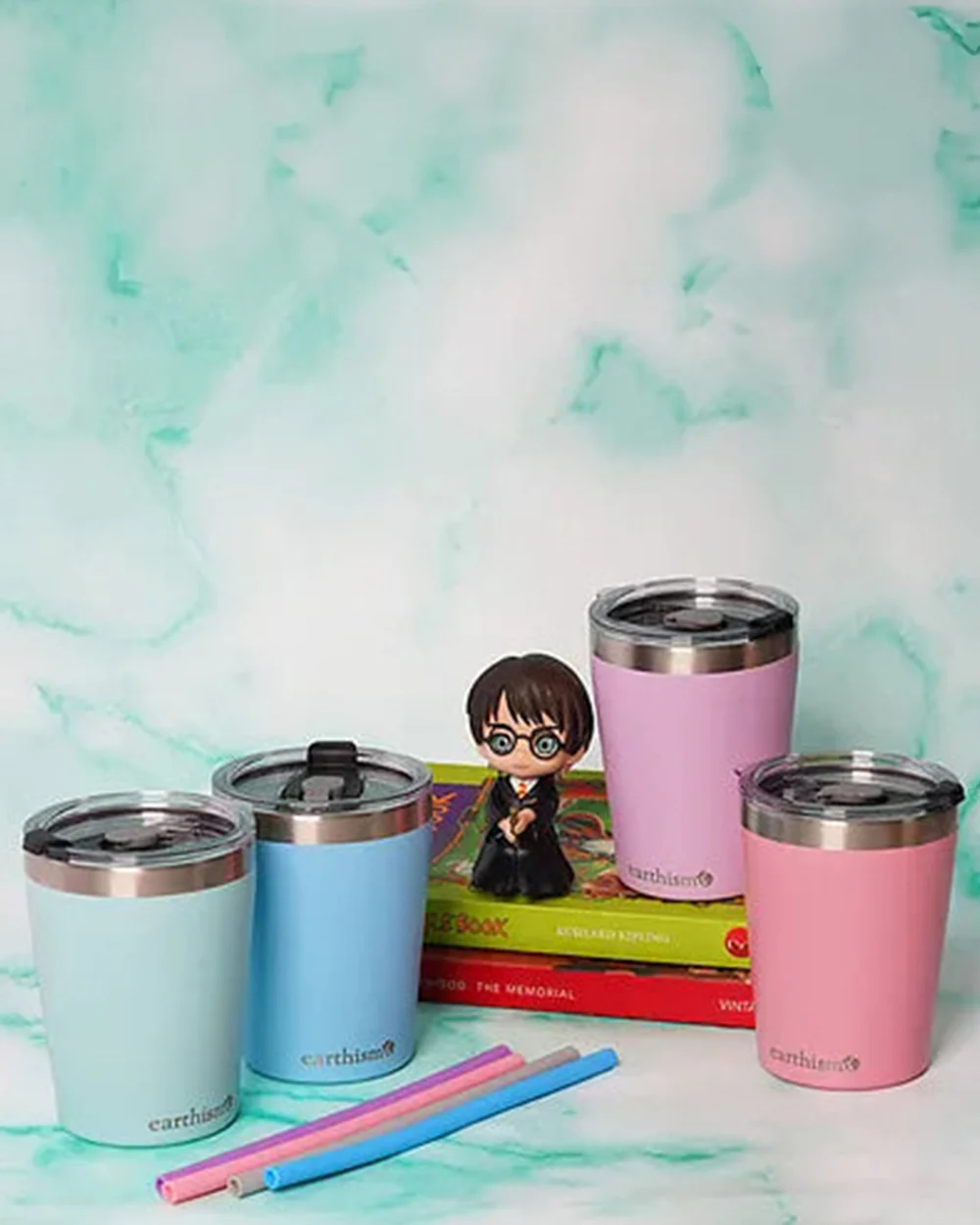 Earthism Double Wall Insulated Stainless Steel Tumbler-Soft Pink-With Lid & Straw-For Infants - Image 7