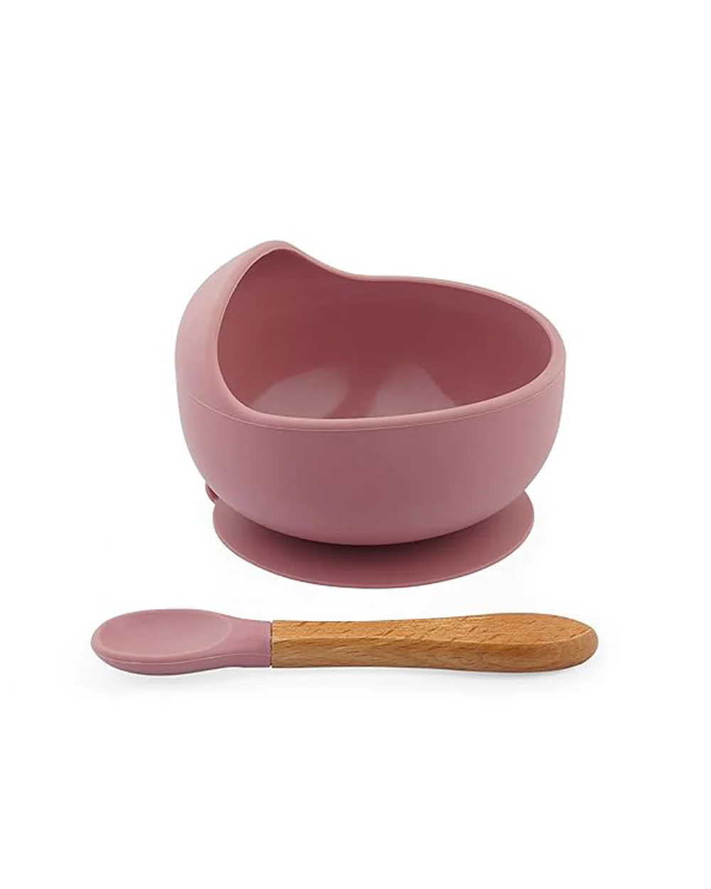 Earthism Silicone Bowl-Eco-Friendly-Berry-With Suction Base-With Wooden Spoon-For Feeding Infants - Image 3