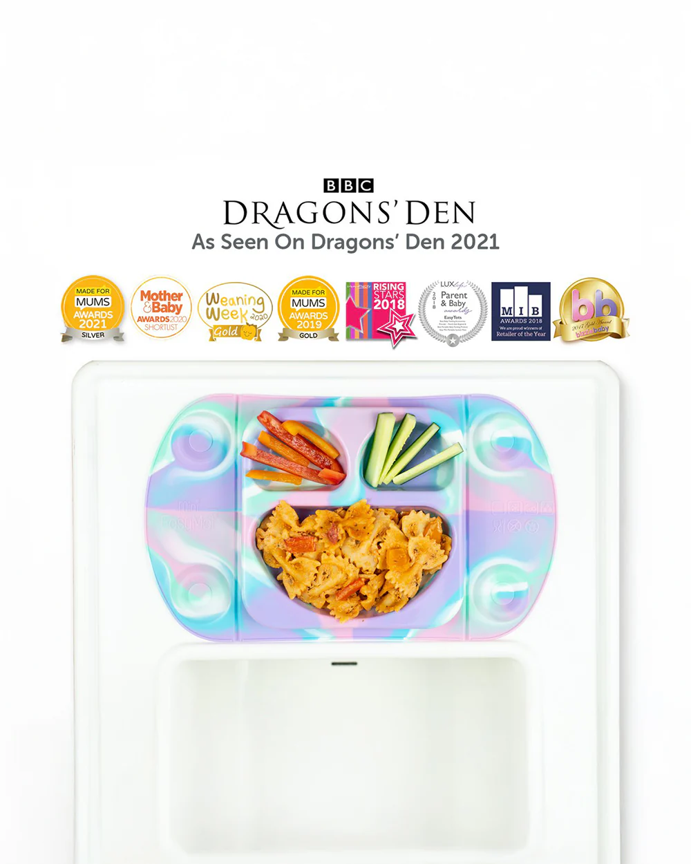 Easy Tots EasyMat Mini-Silicone-With Suction Base & 3 Divided Sections-Unicorn-For Feeding Infants - Image 5