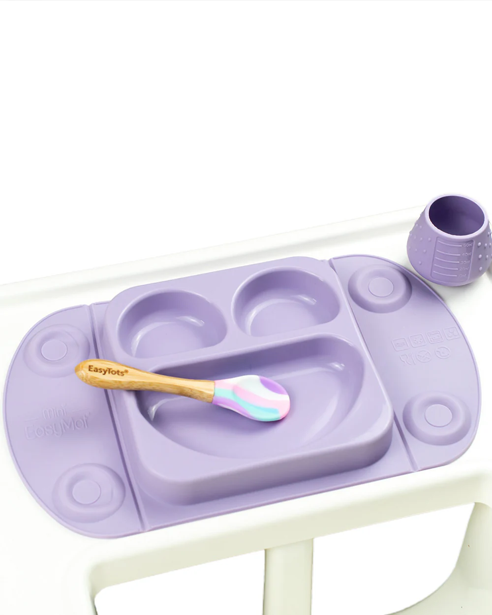 Easy Tots Silicone Dinky Cup-Lilac-Re Balancing Action-With Tiny Grippy Dots-For Infants - Image 3