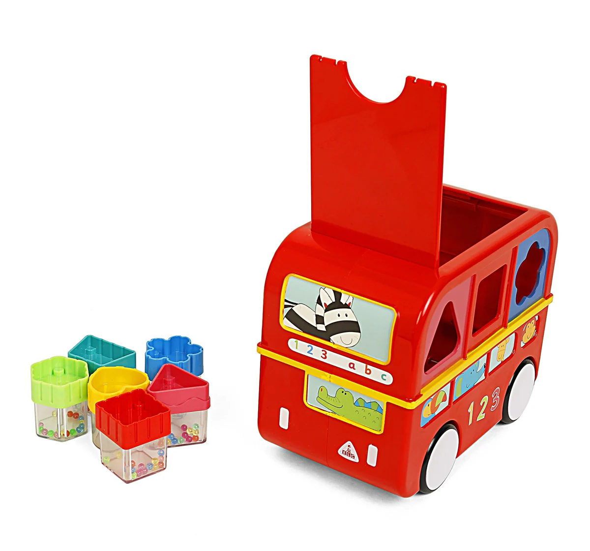 ELC Shape Sorting Bus Red-Includes 6 Colorful Shapes-Improves Hand Eye Coordination-Shape Sorter & Stacker-Learning & Educational Toys-12M+ - Image 4