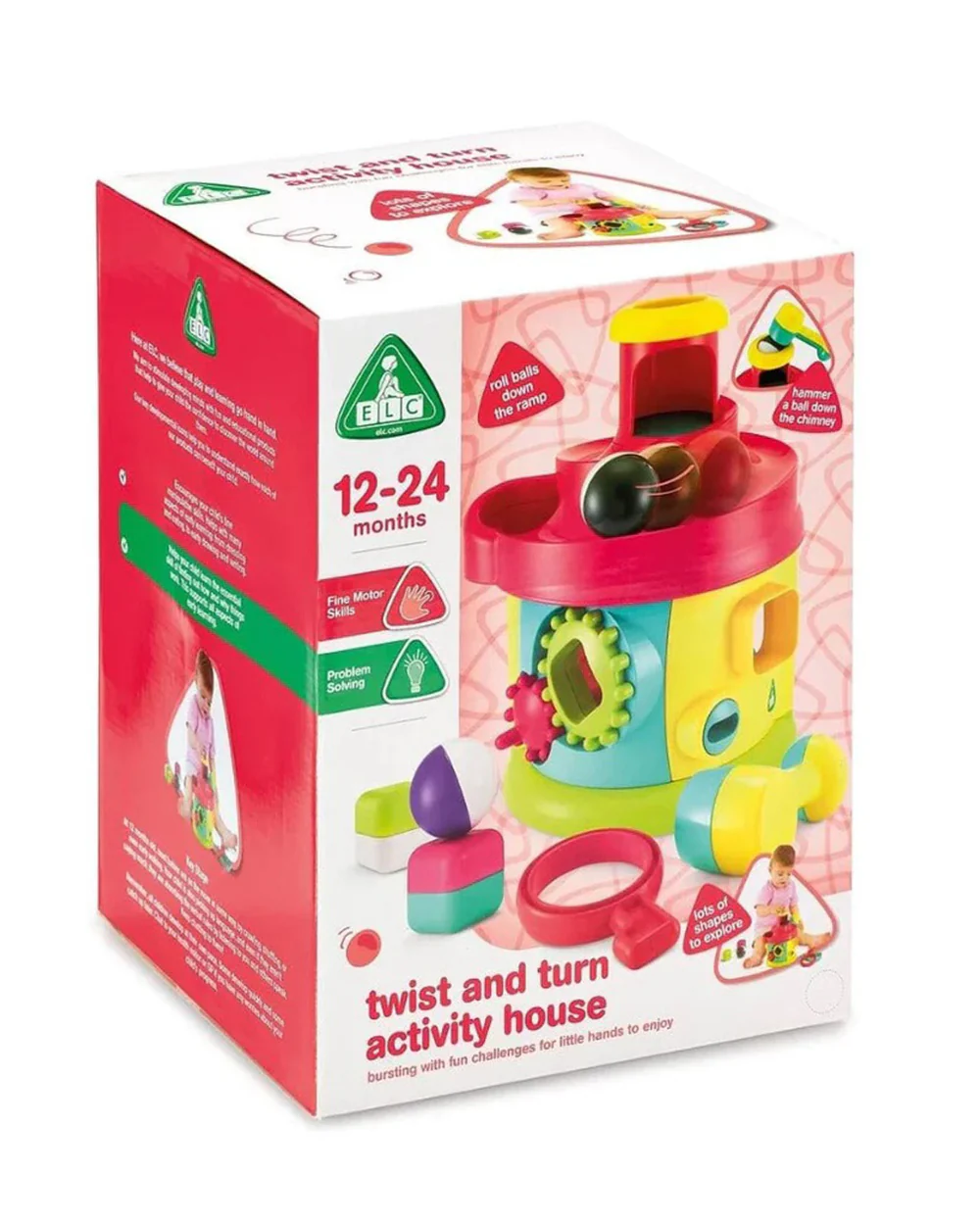 ELC Twist & Turn Activity House-With Hammer & Rolling Balls-Shape Sorter & Stacker-Learning & Educational Toys-24M+ - Image 6