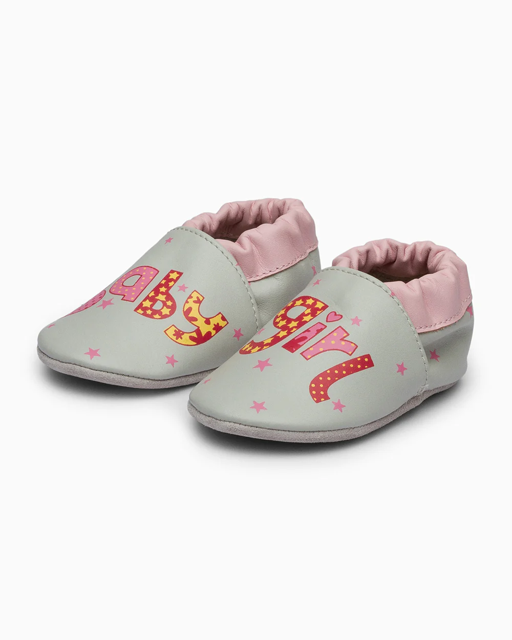 Elves Baby Pink & Grey Girl Slip On Pre-Walker Shoes-For Infants