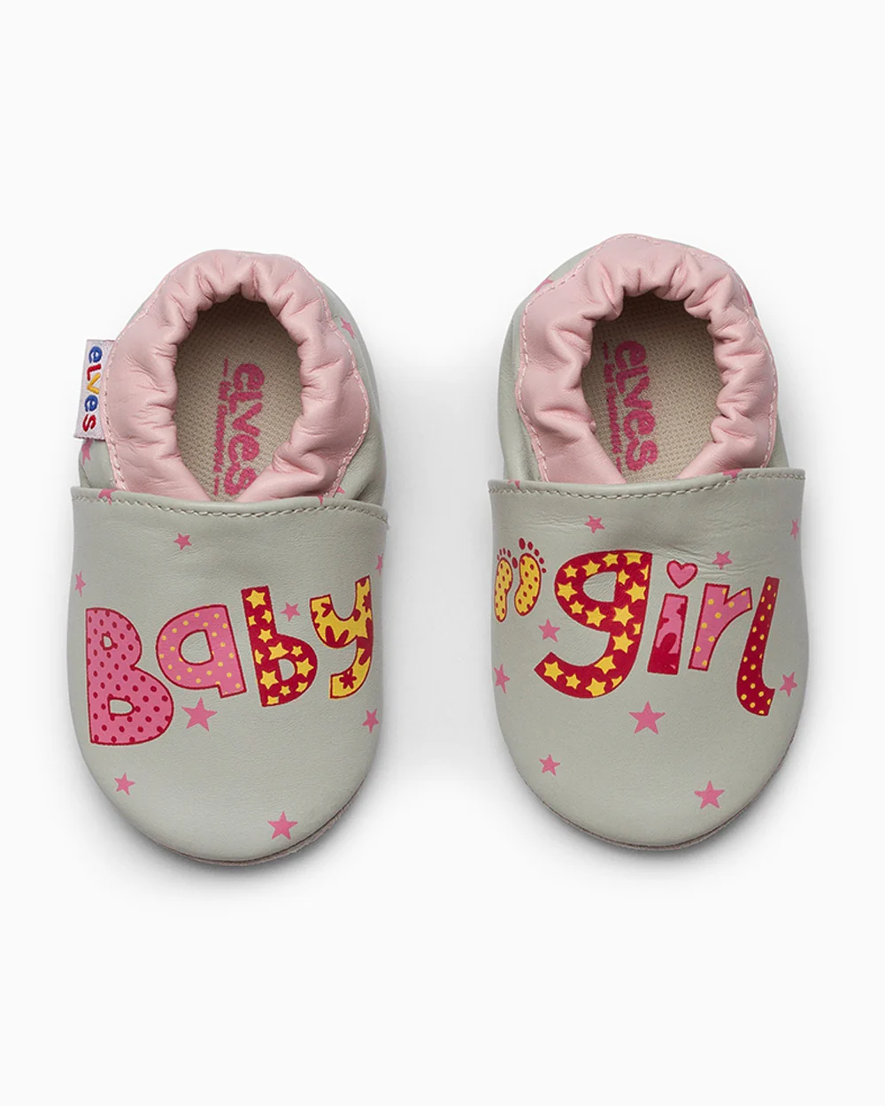 Elves Baby Pink & Grey Girl Slip On Pre-Walker Shoes-For Infants - Image 5