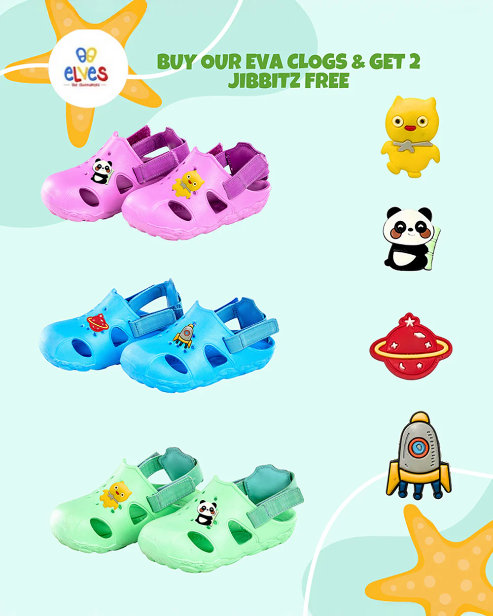 Elves Blue Dory Velcro Clogs-For Infants - Image 3