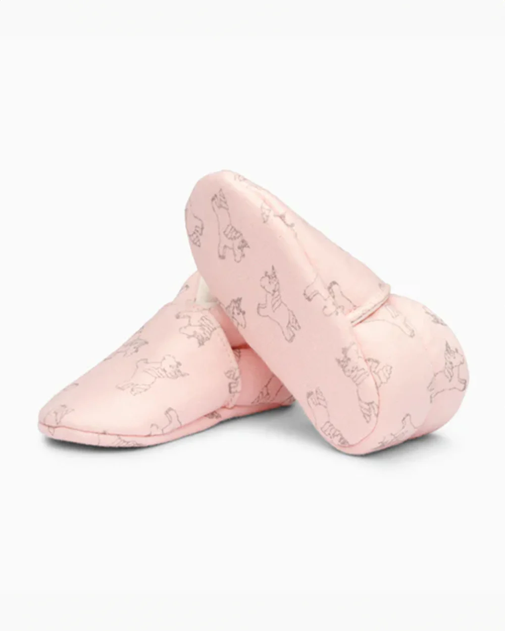 Elves Pink Unicorn Print Anti-Skid Slip On Shoes For Infants - Image 3