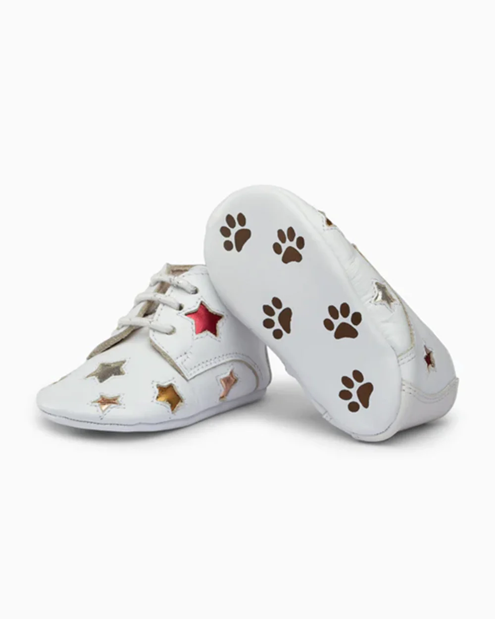 Elves White Starred Anti-Skid Slip On Shoes For Infants - Image 3