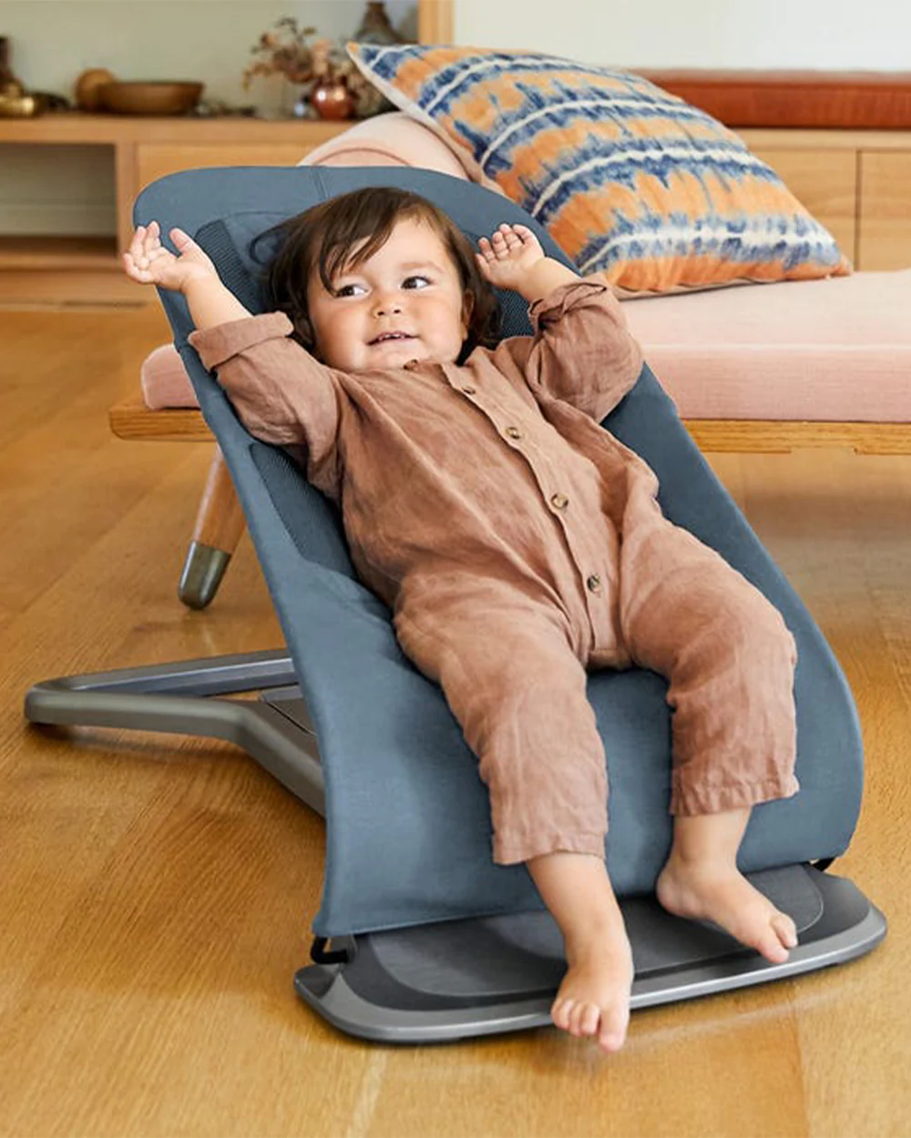 Ergobaby 3 in 1 Evolve Baby Bouncer-Folds Flat For Easy Transport & Storage-Head To Hip Support-Helps Prevent Flat Head Syndrome-For 0 to 2Y (2 to 13Kg)-Oxford Blue - Image 5