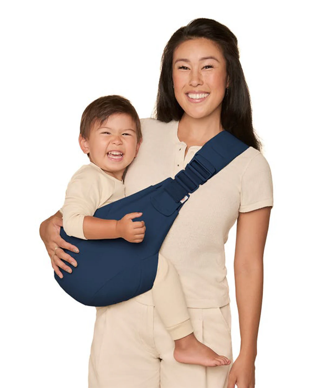 Ergobaby Upsie Sling Baby Carrier-With 2 Carry Positions-Ergonomic M Shape Seat-Folds Compactly-Front Storage-Adjustable & Thick Padding For Comfortable Carry-For 6M to 4Y (Upto 20 Kg)-Midnight Blue - Image 6