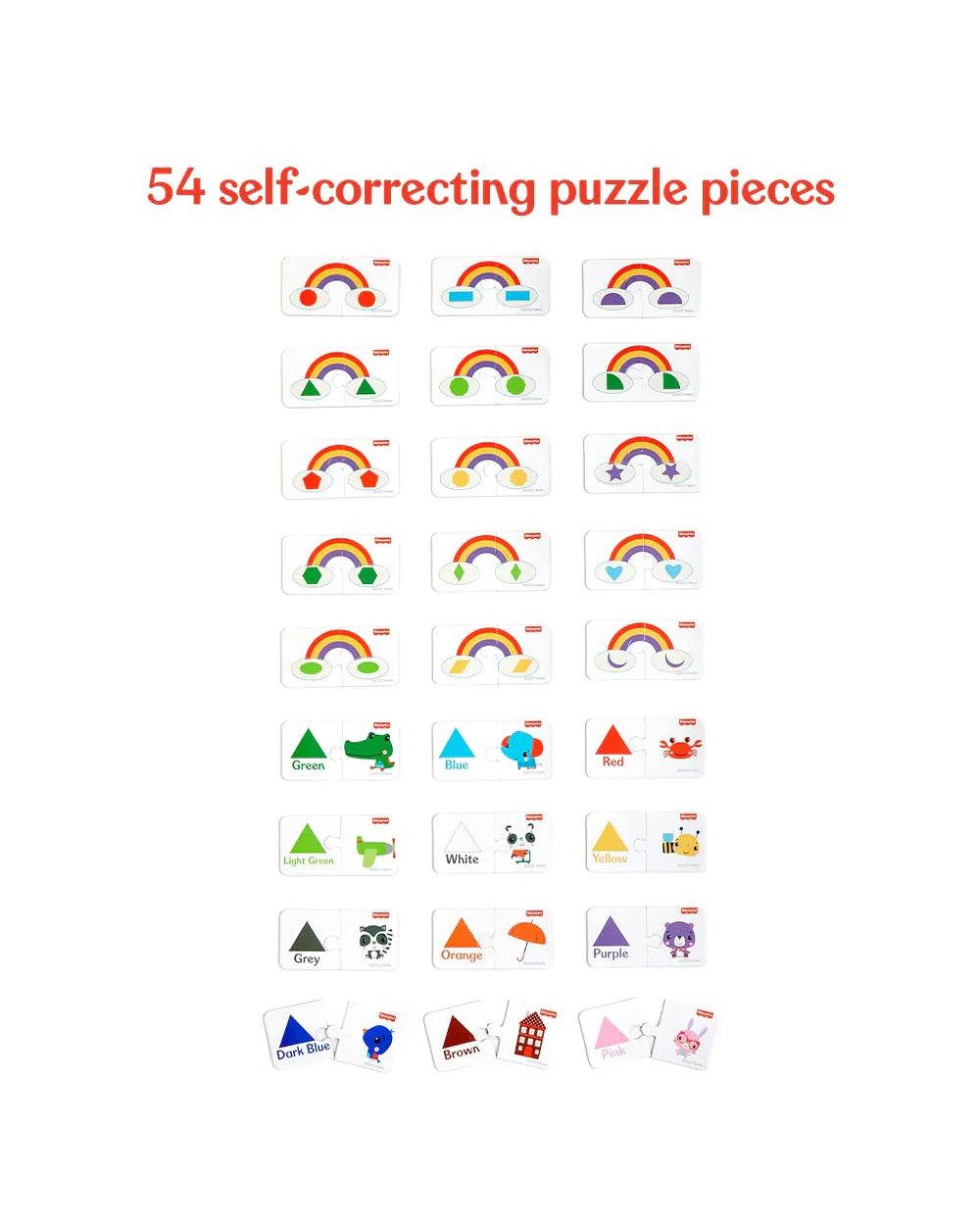 Fisher Price Shapes & Colours Puzzle-54 Pieces-Learning & Educational Toys-24M+ - Image 2