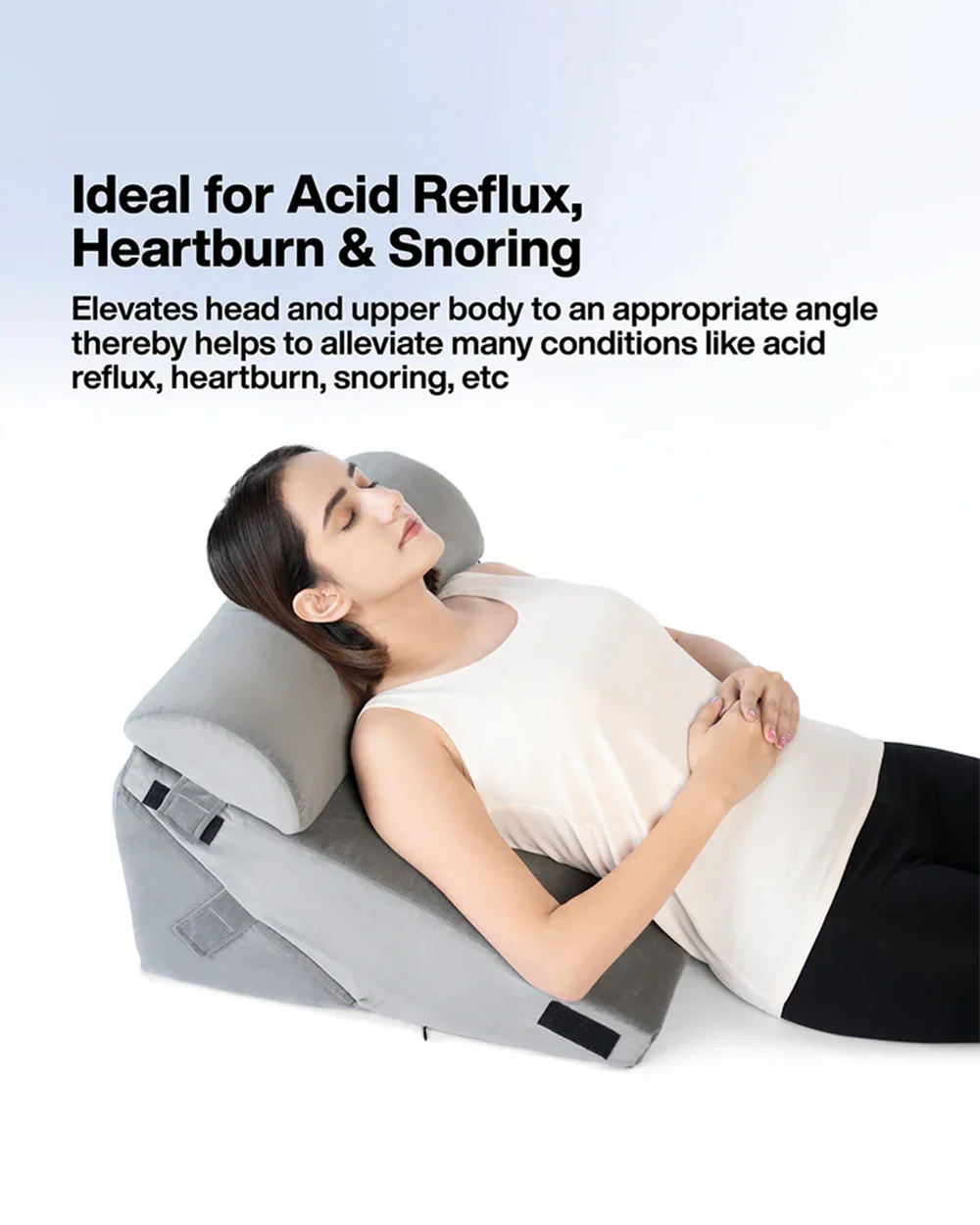 Fovera Pregnancy Pillow-Adjustable 12-Way Wedge-Grey-Memory Foam-Relieves Back & Leg Pain-Pregnancy & Postpartum Comfort-For Maternity - Image 4