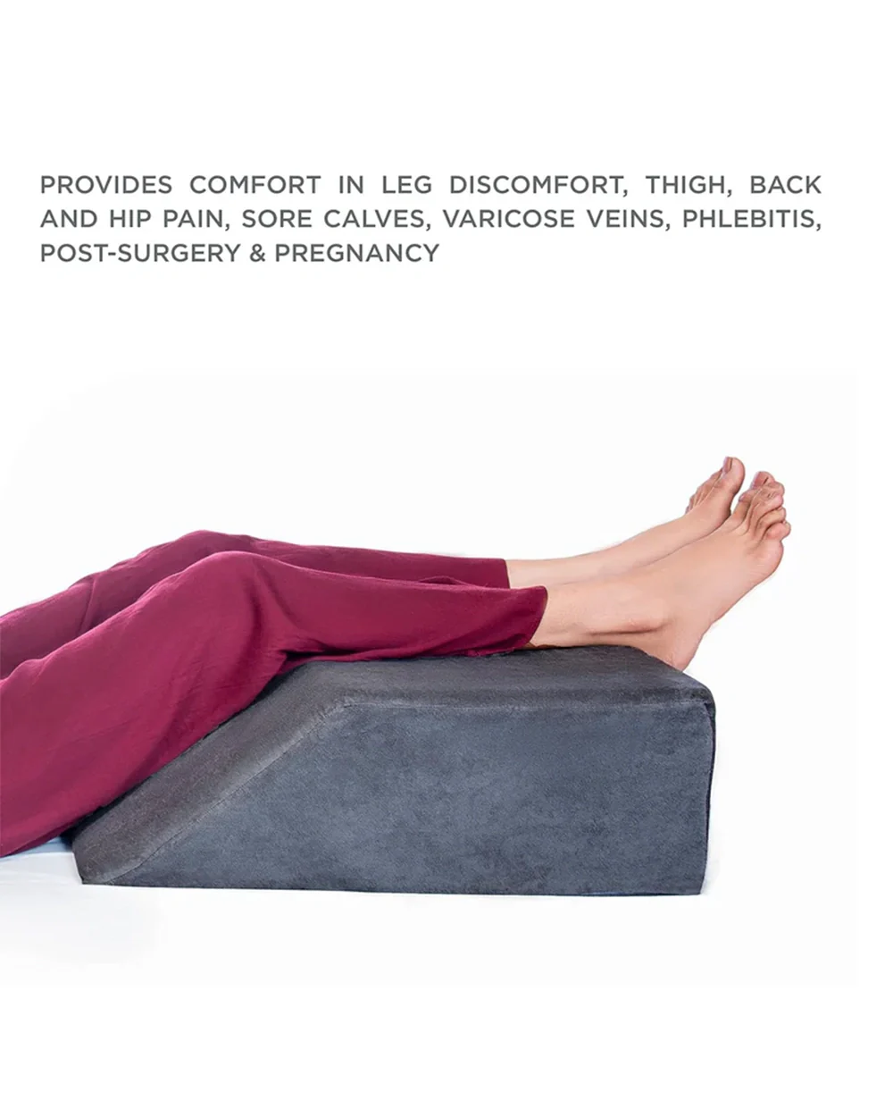 Fovera Pregnancy Pillow-Multipurpose Leg Elevation-Dark Grey-Memory Foam-For Maternity - Image 3