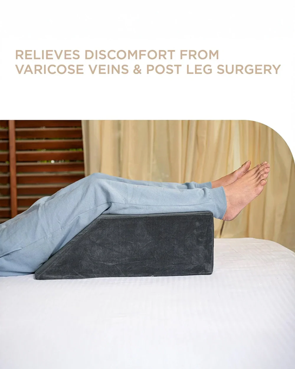 Fovera Pregnancy Pillow-Multipurpose Leg Elevation-Dark Grey-Memory Foam-For Maternity - Image 4