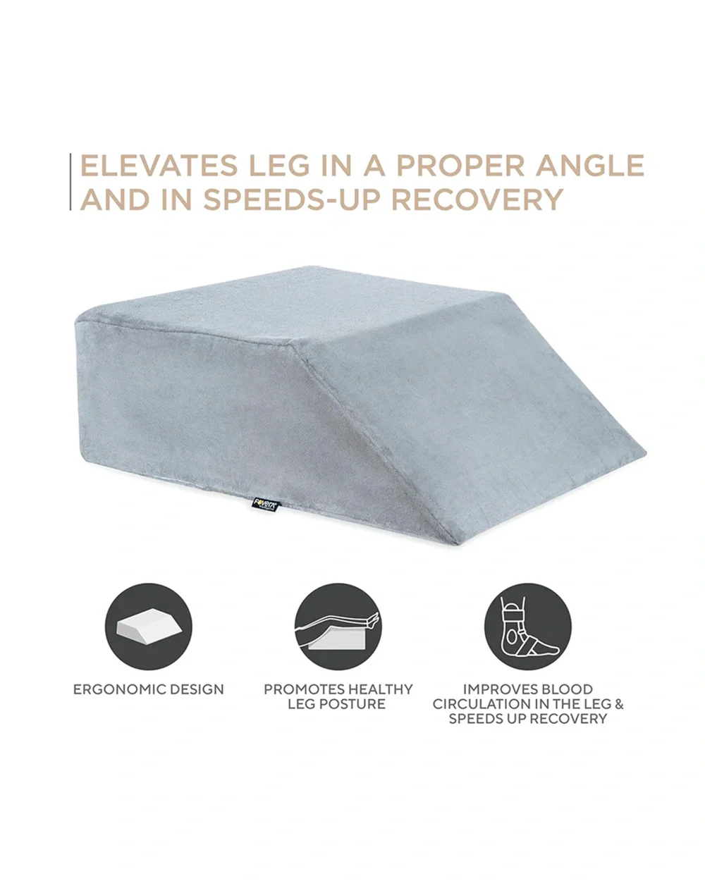 Fovera Pregnancy Pillow-Multipurpose Leg Elevation-Grey-Memory Foam-For Maternity - Image 3