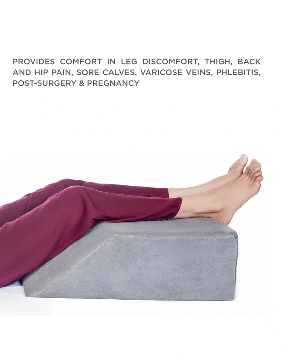 Fovera Pregnancy Pillow-Multipurpose Leg Elevation-Grey-Memory Foam-For Maternity - Image 4