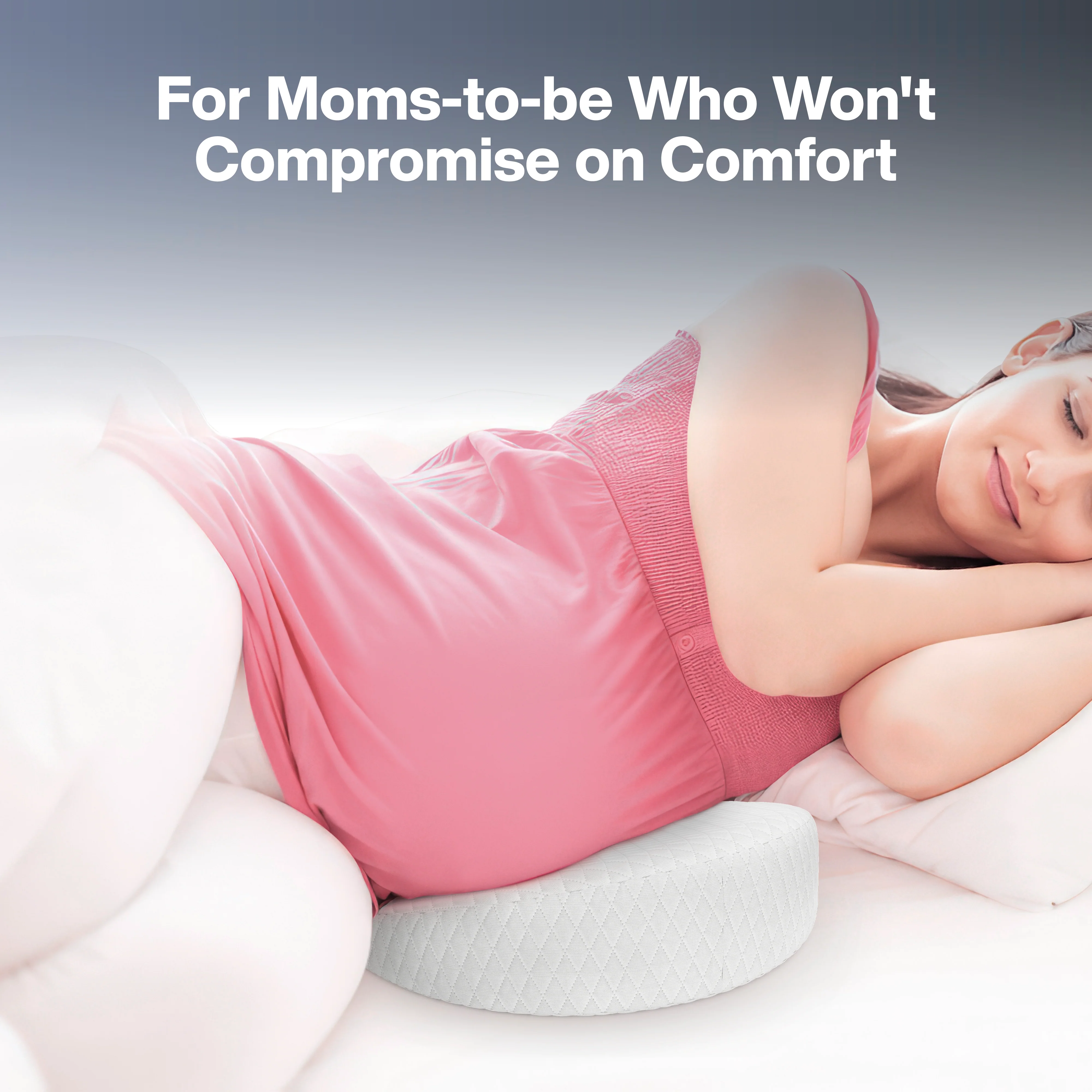 Fovera Wedge Shaped Pregnancy Pillow-Bamboo-Memory Foam-Pregnancy Belly & Back Support-For Maternity - Image 7