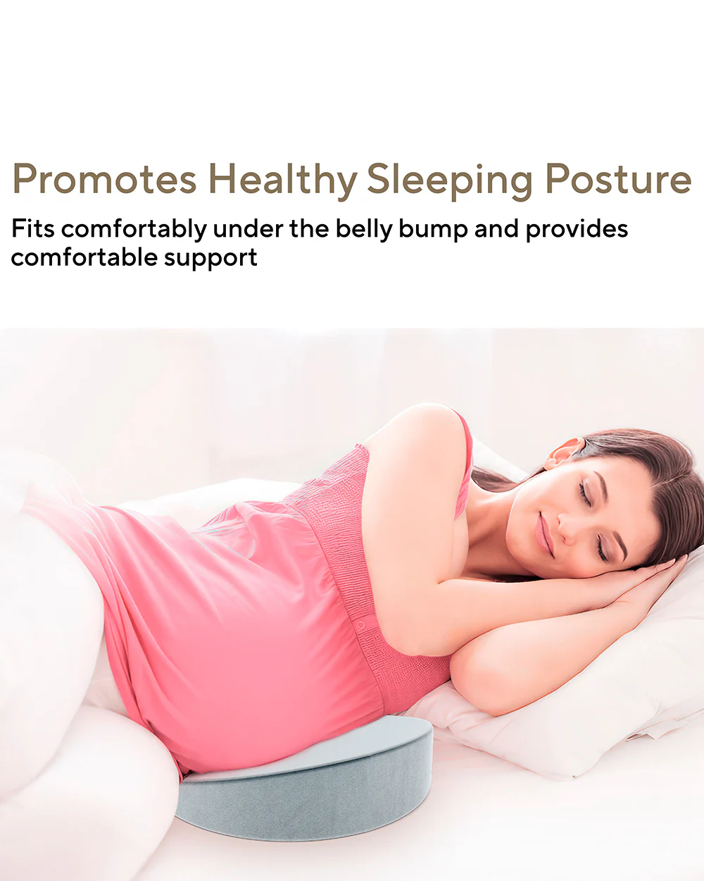 Fovera Wedge Shaped Pregnancy Pillow-Grey-Memory Foam-Pregnancy Belly & Back Support-For Maternity - Image 5