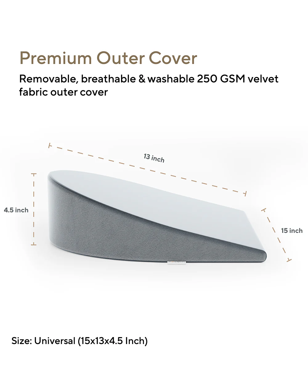 Fovera Wedge Shaped Pregnancy Pillow-Grey-Memory Foam-Pregnancy Belly & Back Support-For Maternity - Image 6