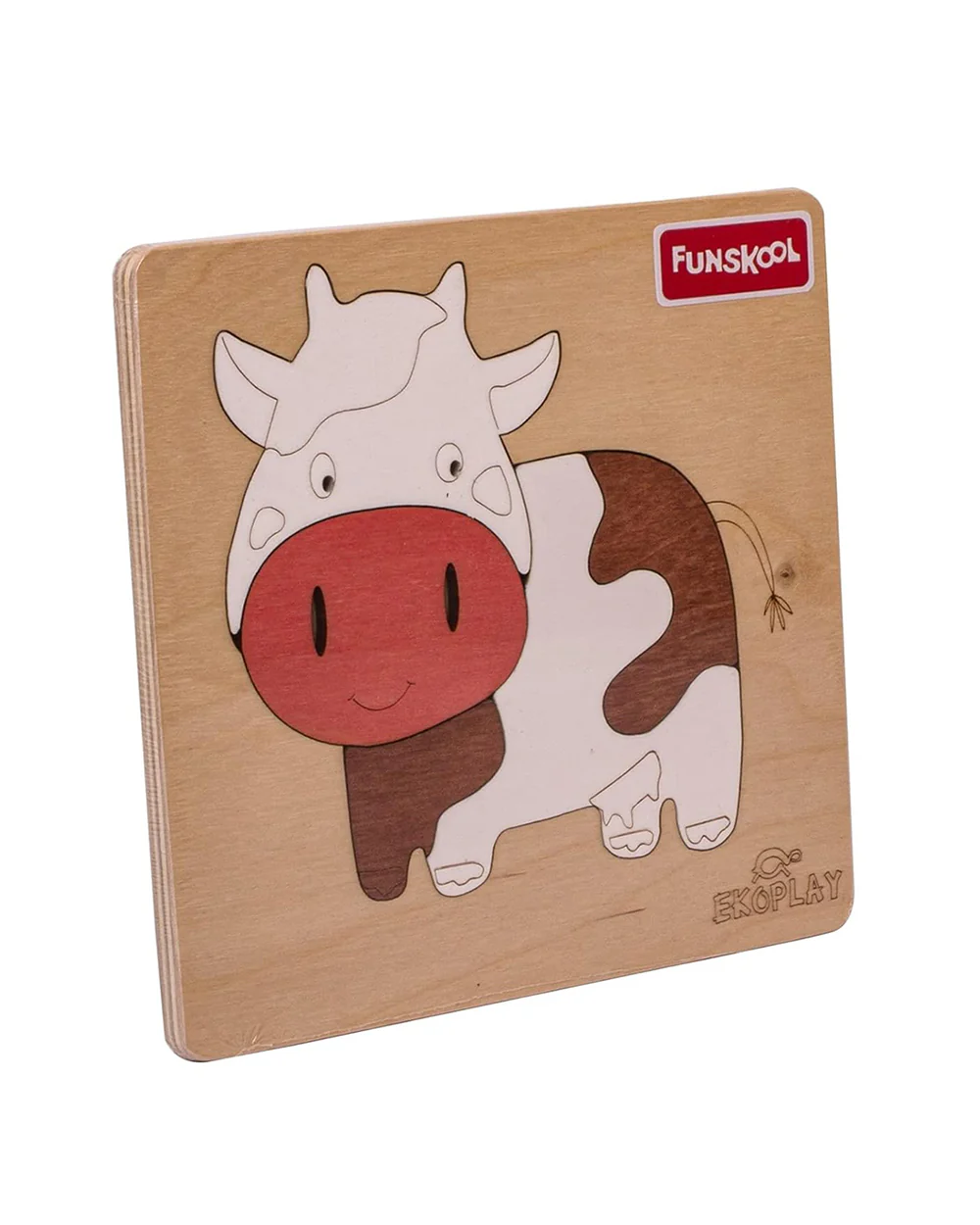 Funskool Eko Play Happy Cow Wooden Puzzle-5 Pieces-Learning & Educational Toys-24M+ - Image 4