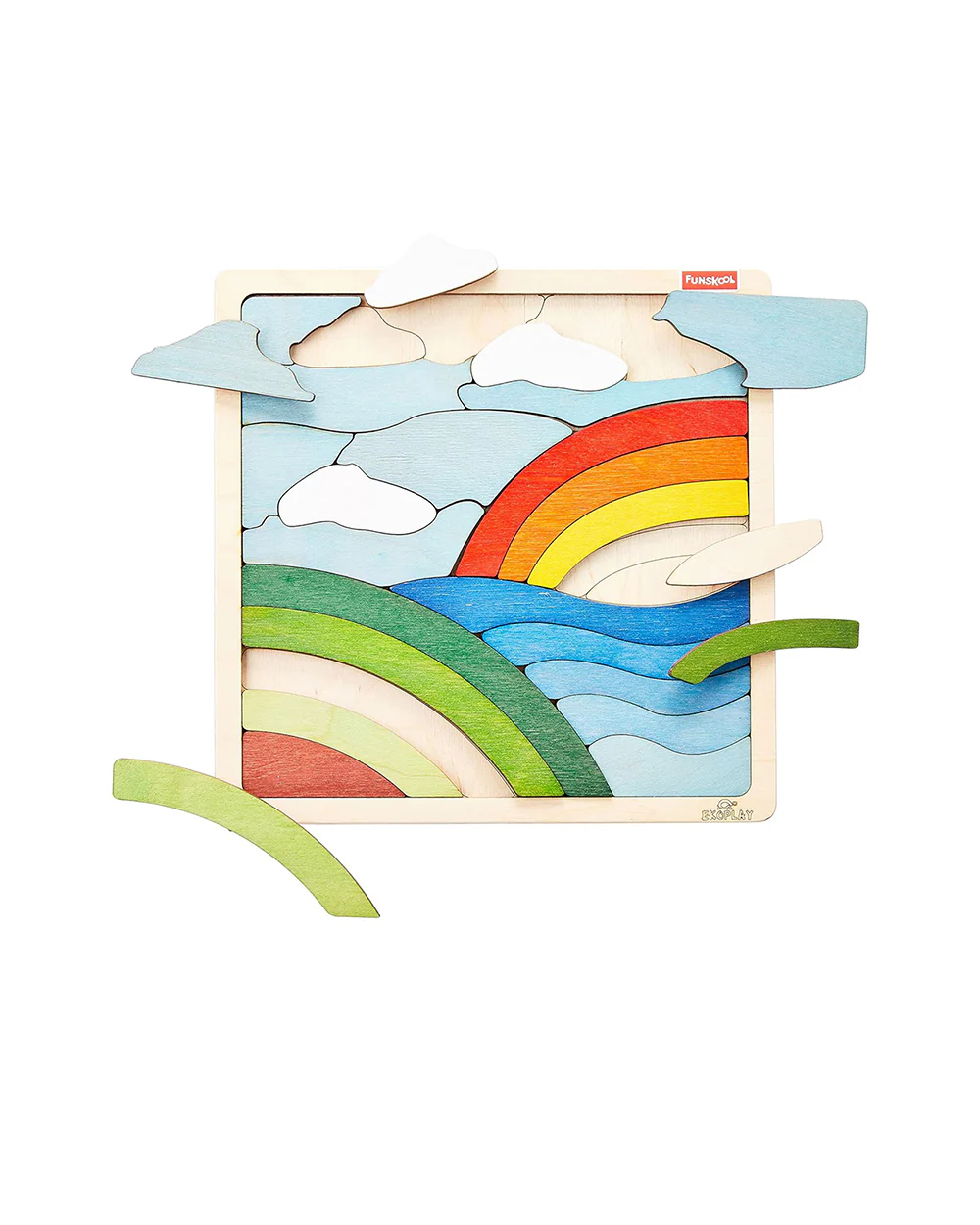 Funskool Eko Play Rainbow Wooden Puzzle-26 Pieces-Learning & Educational Toys-24M+ - Image 2