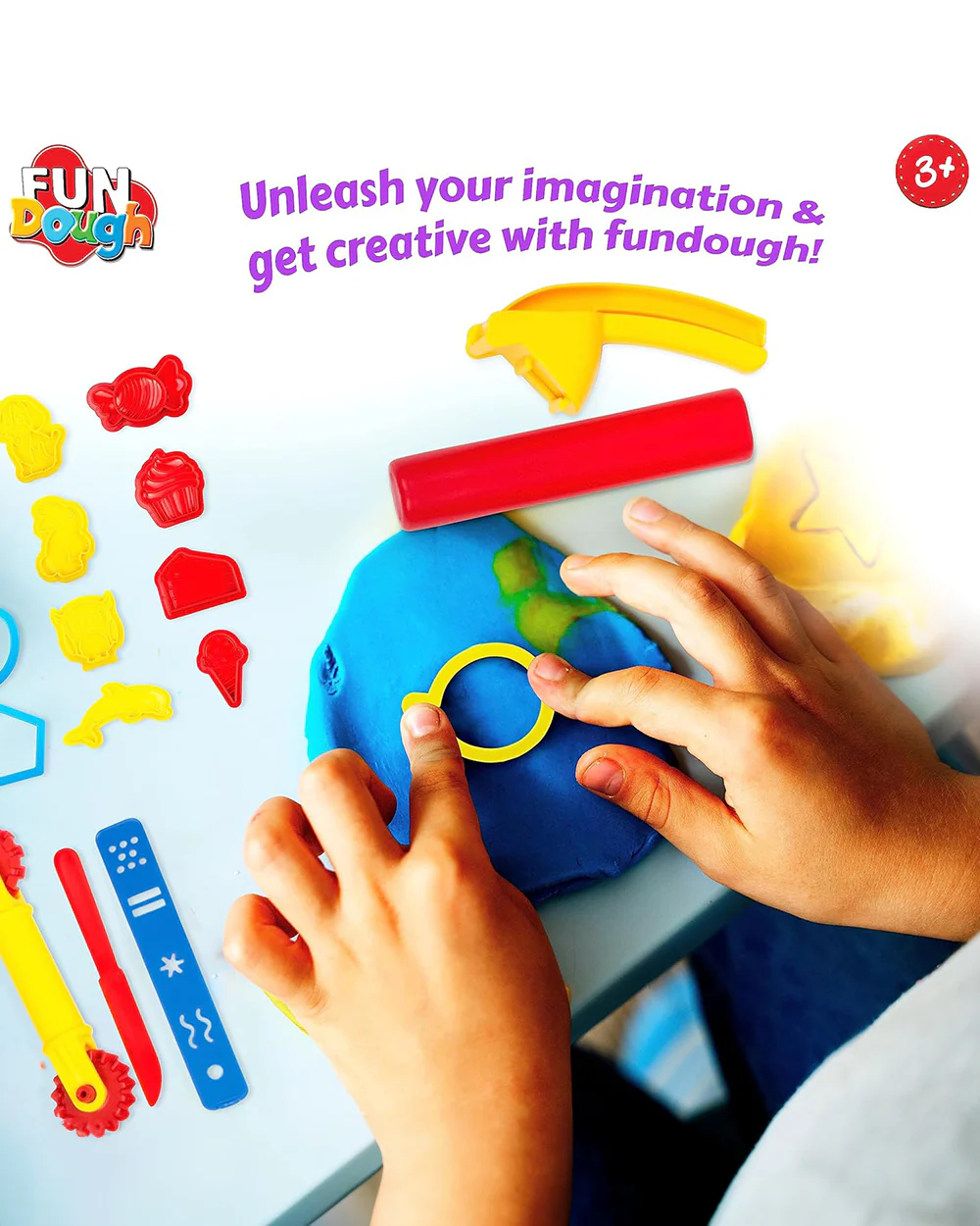 Funskool Fundough Bumper Dough Kit-With Extruder, 16 Cutters & 5 Clay Tubs-Art & Craft Kit-18M+ - Image 7