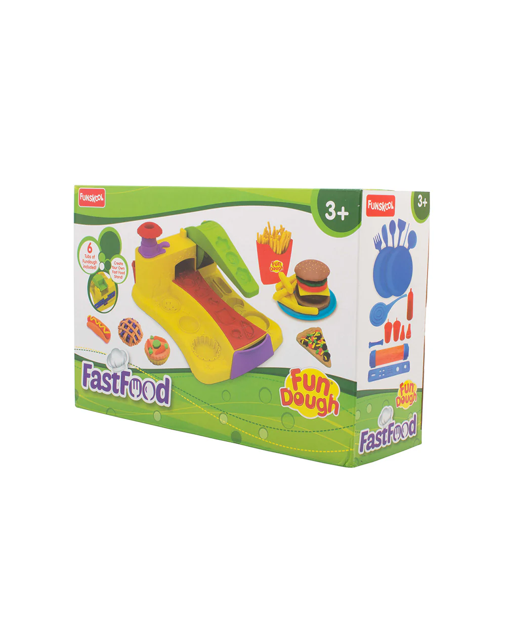 Funskool Fundough Fast Food-With Extruder, 23 Moulds & 5 Clay Tubs-Art & Craft Kit-18M+ - Image 6