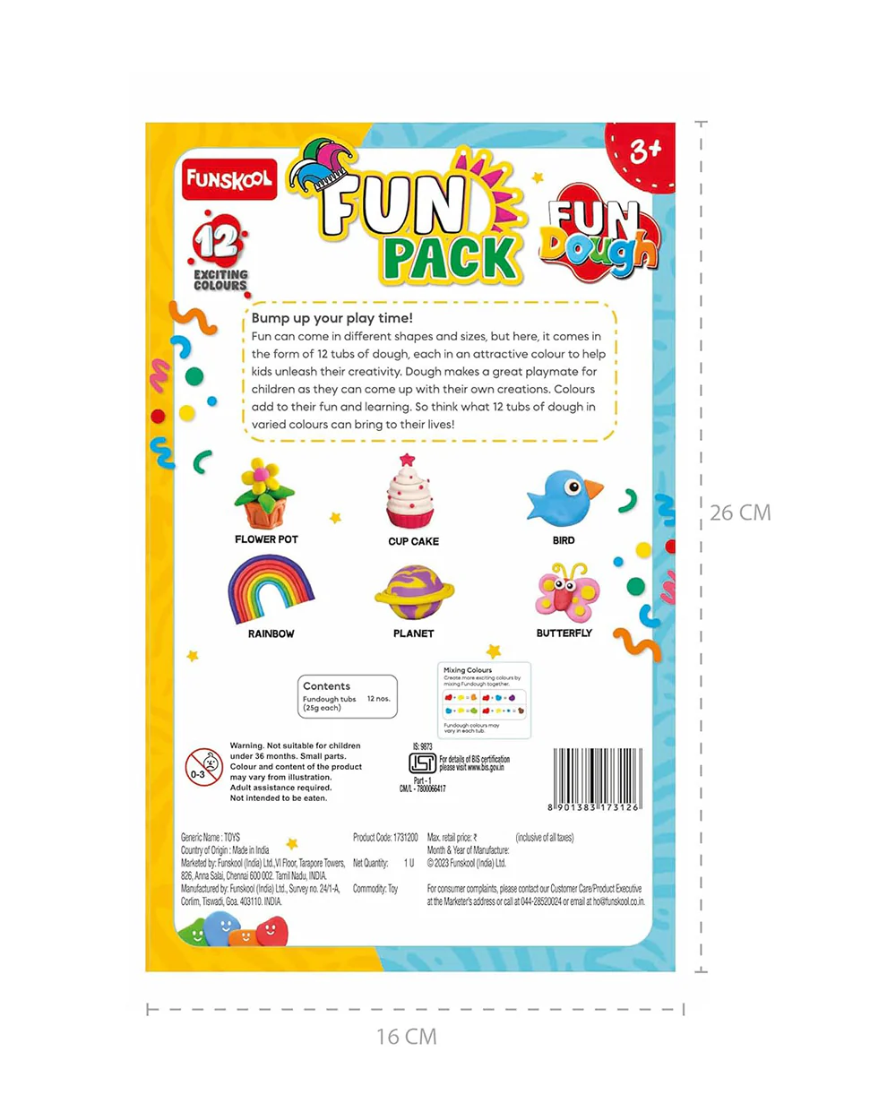 Funskool Fundough Fun Pack-With 12 Clay Tubs-Art & Craft Kit-18M+ - Image 3