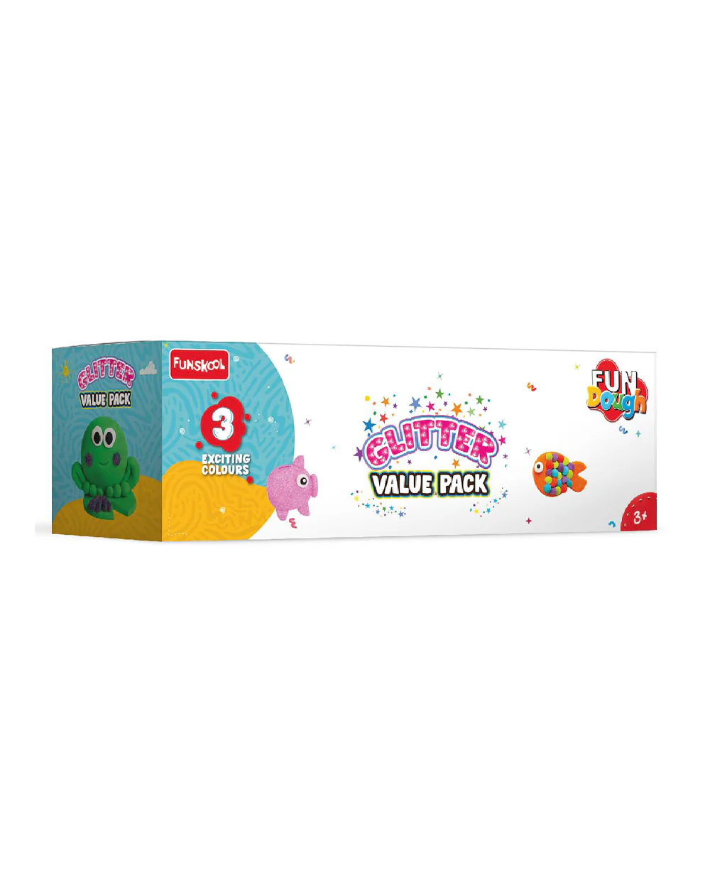 Funskool Fundough Glitter Value Pack-With 3 Clay Tub-Art & Craft Kit-18M+