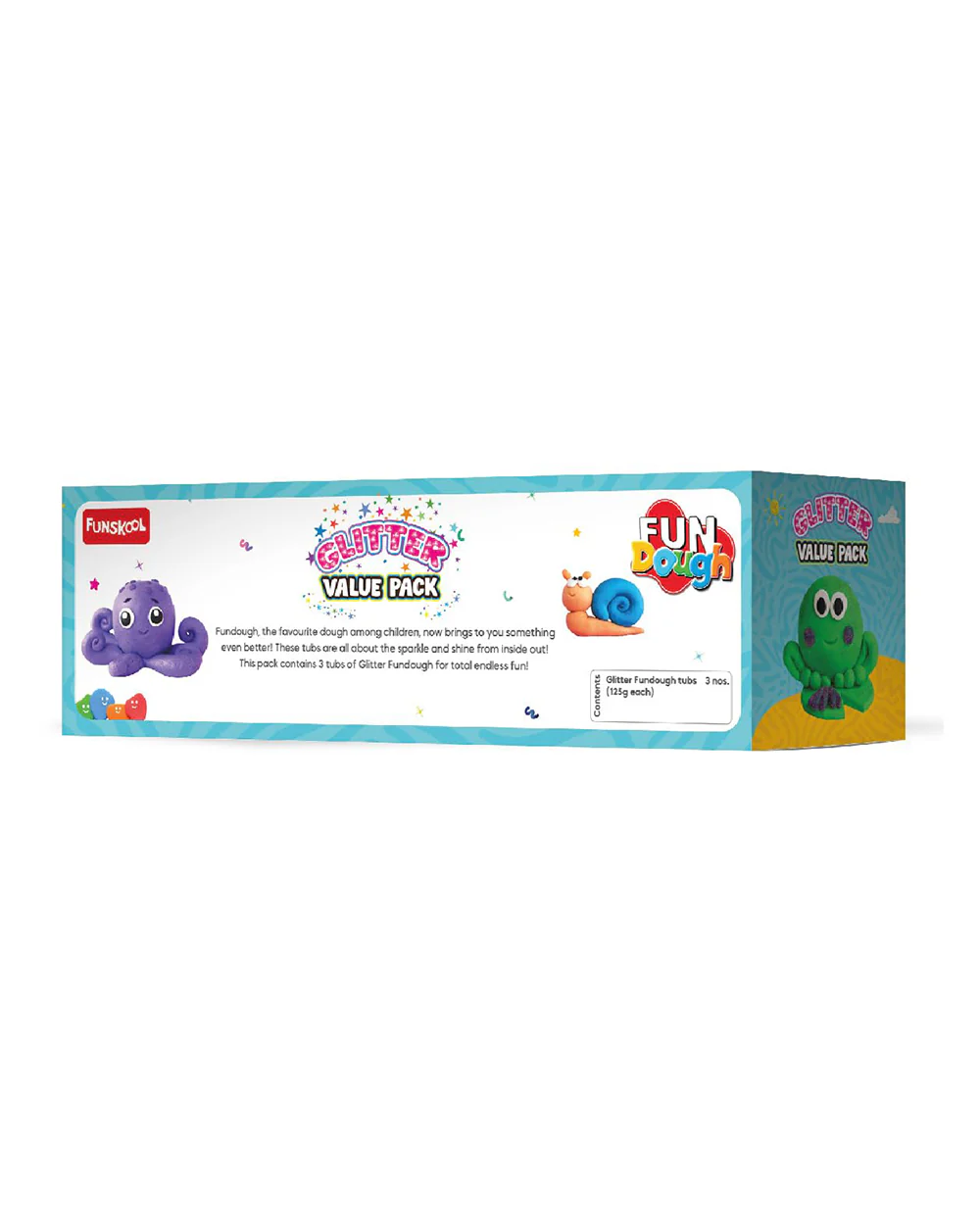 Funskool Fundough Glitter Value Pack-With 3 Clay Tub-Art & Craft Kit-18M+ - Image 2