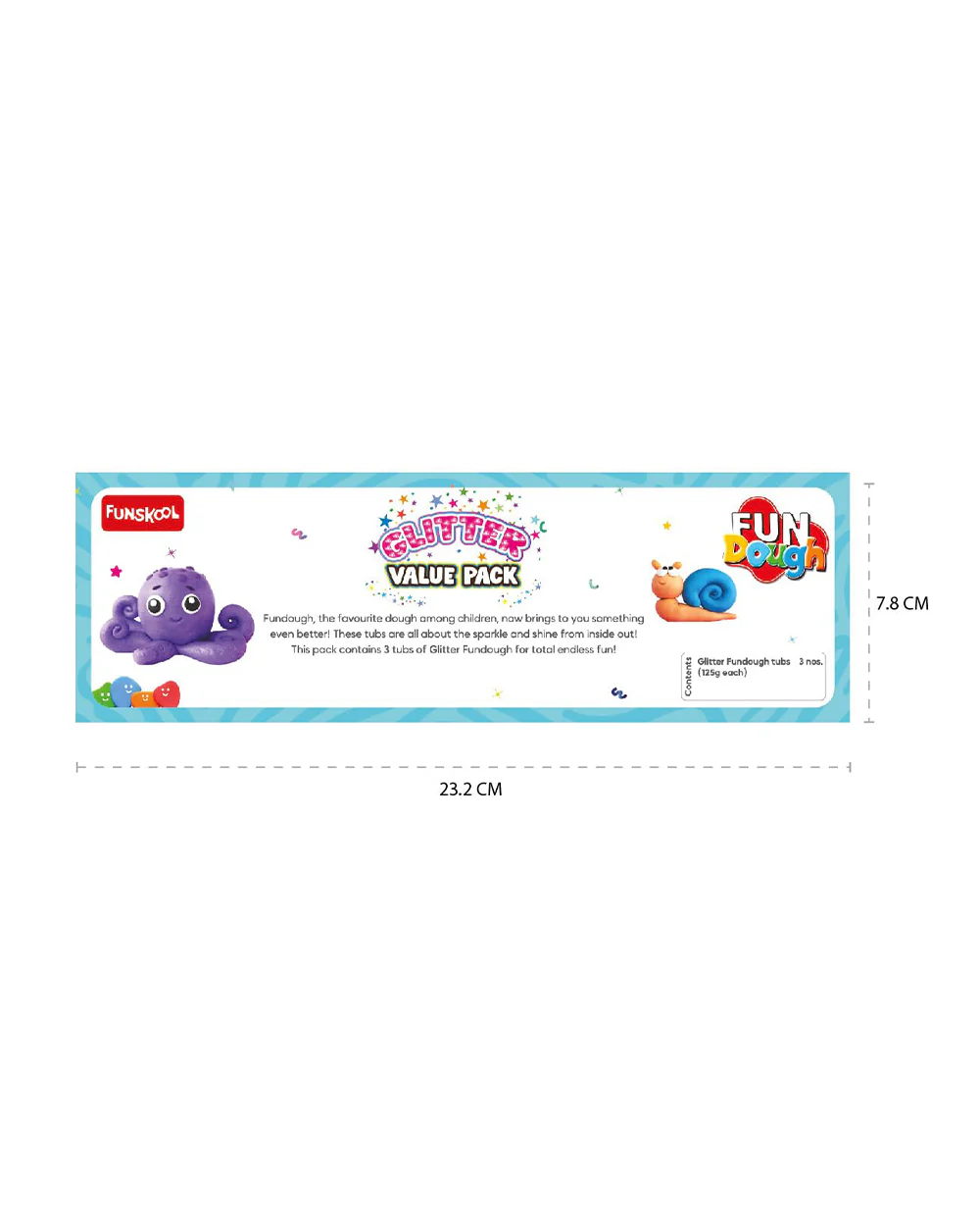 Funskool Fundough Glitter Value Pack-With 3 Clay Tub-Art & Craft Kit-18M+ - Image 3