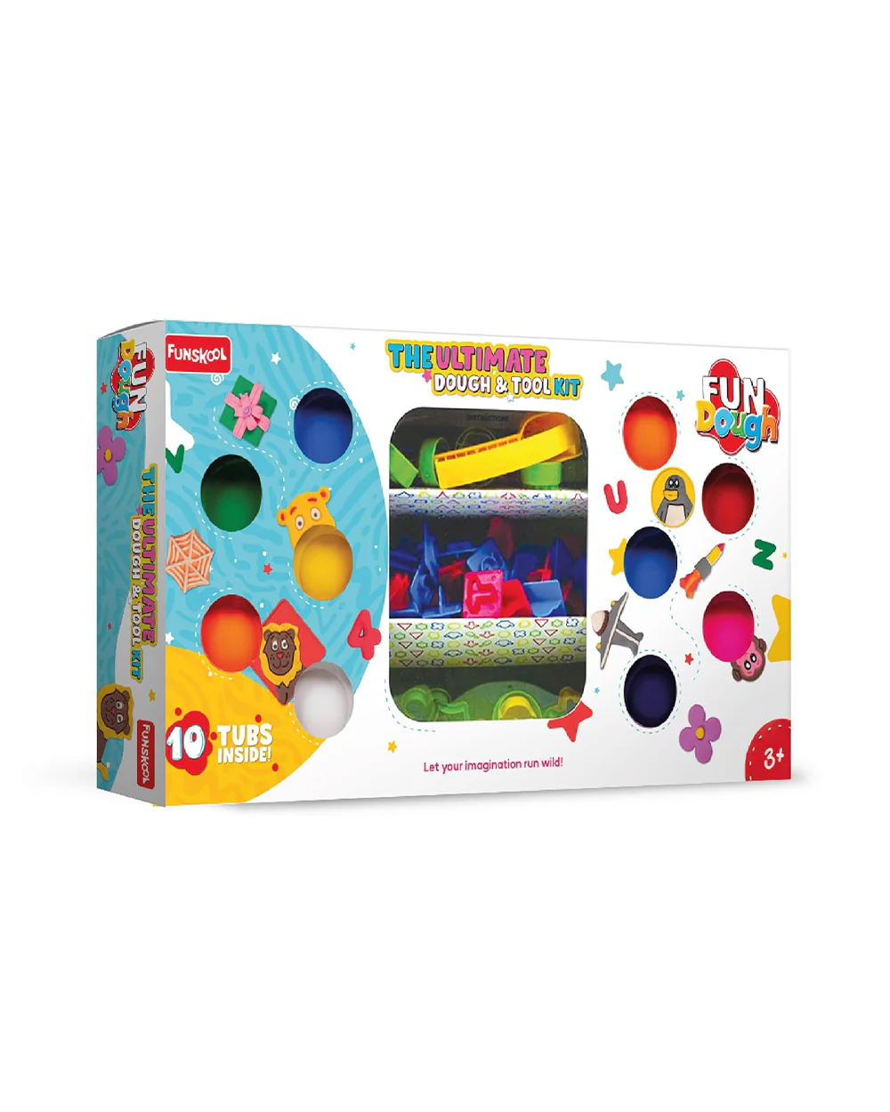 Funskool Fundough Ultimate Dough-With 64 Tools & 10 Clay Tubs-Art & Craft Kit-18M+ - Image 5