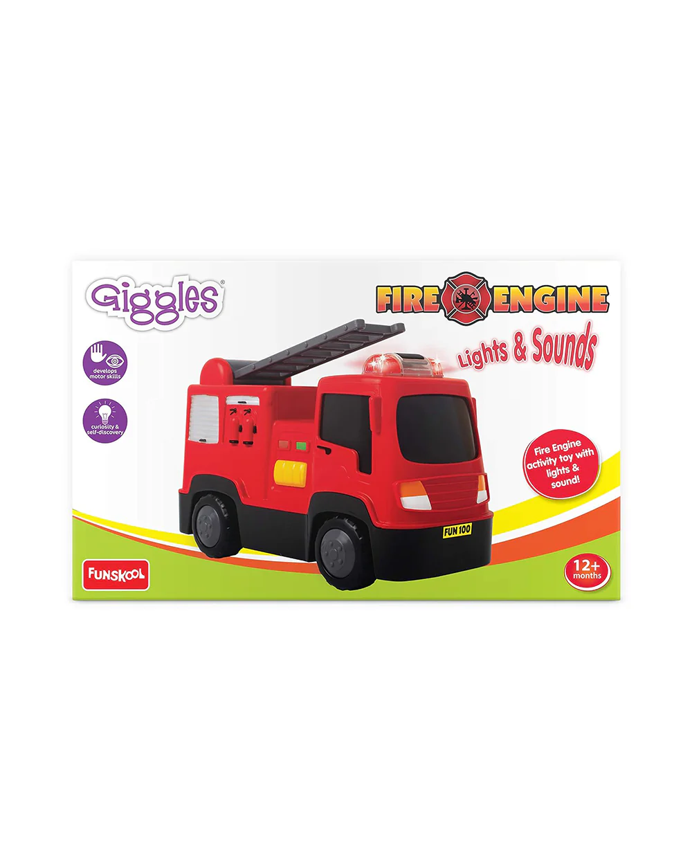 Funskool Giggles Fire Engine Vehicle Toy-Red-9M+ - Image 4