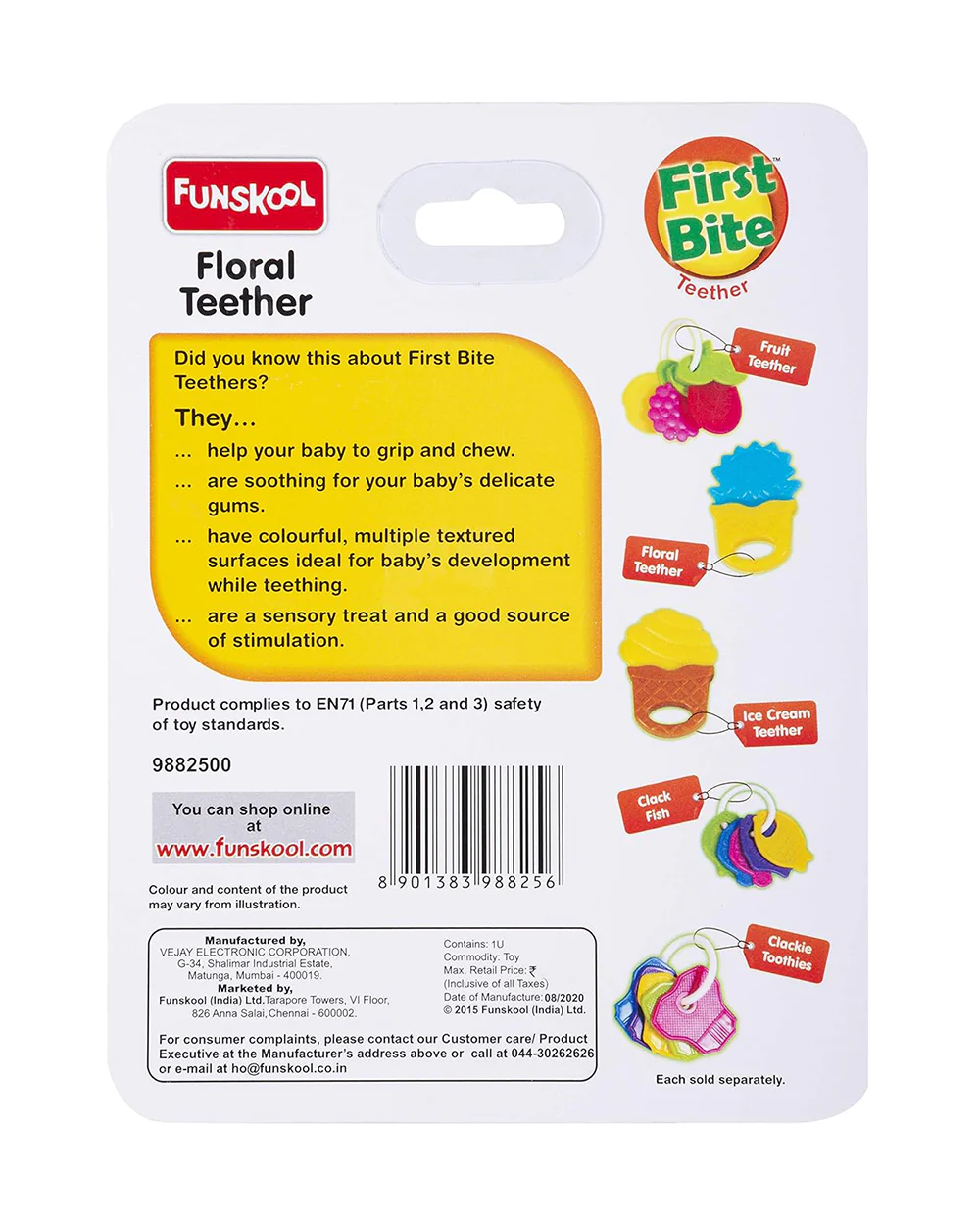 Funskool Giggles Floral Teether-Multi Textured & Easy to Grasp - Image 5