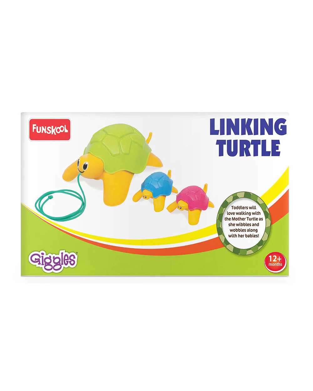 Funskool Giggles Linking Turtle Push & Pull Toy-9M+ - Image 2