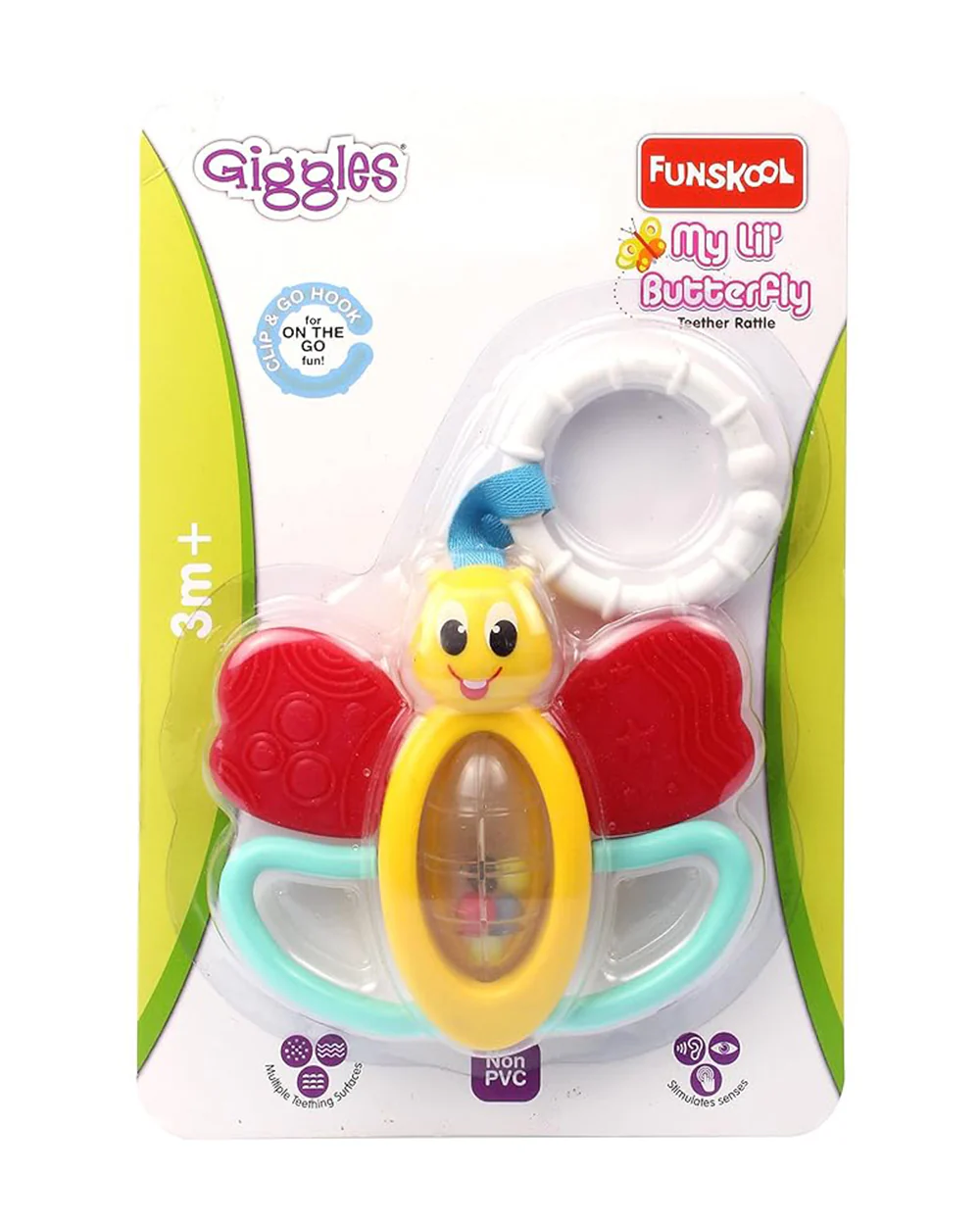 Funskool Giggles My Lil Butterfly Teether Rattle Toy-For Infants - Image 2
