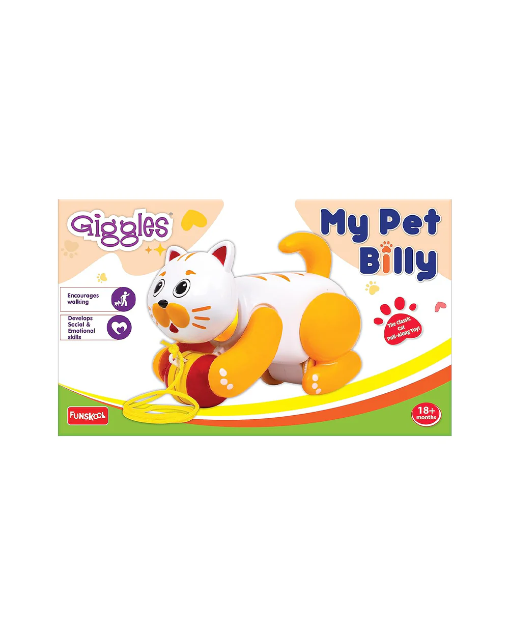 Funskool Giggles My Pet Billy-Wobbling Tail-Encourages Walking-Non Toxic-Push & Pull Toy-9M+ - Image 2