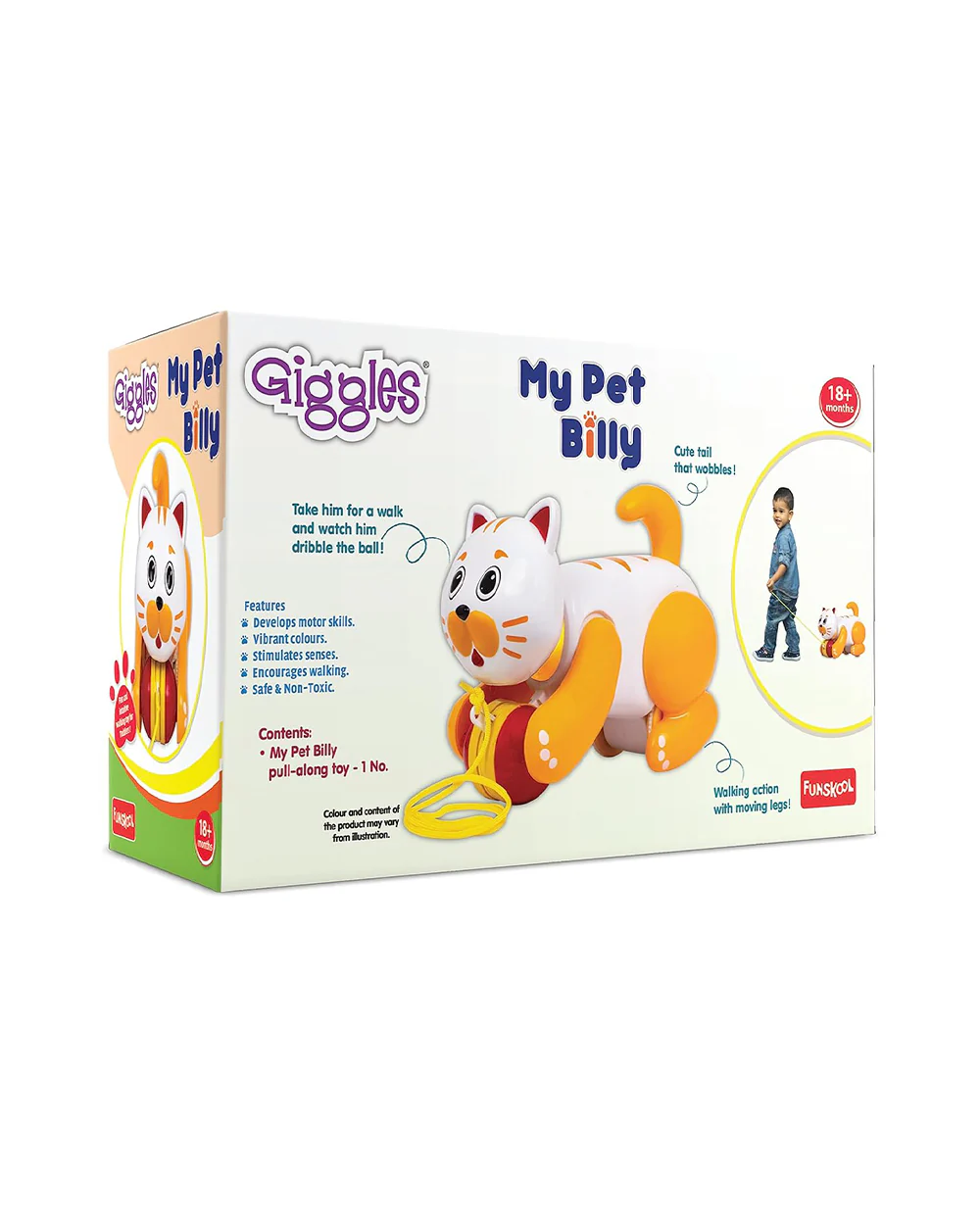 Funskool Giggles My Pet Billy-Wobbling Tail-Encourages Walking-Non Toxic-Push & Pull Toy-9M+ - Image 7