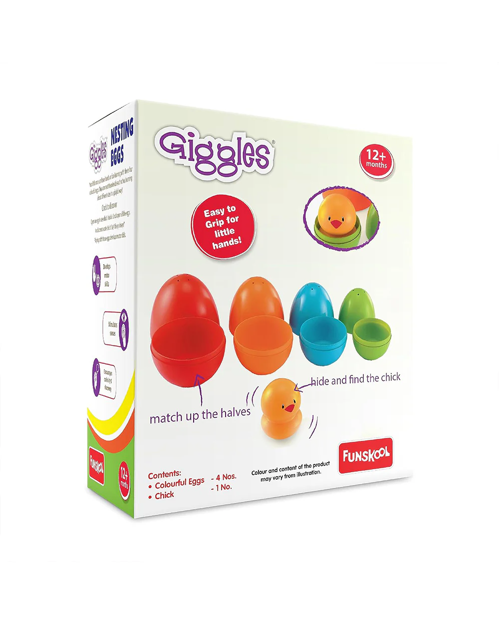 Funskool Giggles Nesting Eggs-Shape Sorter & Stacker-Learning & Educational Toys-12M+ - Image 2