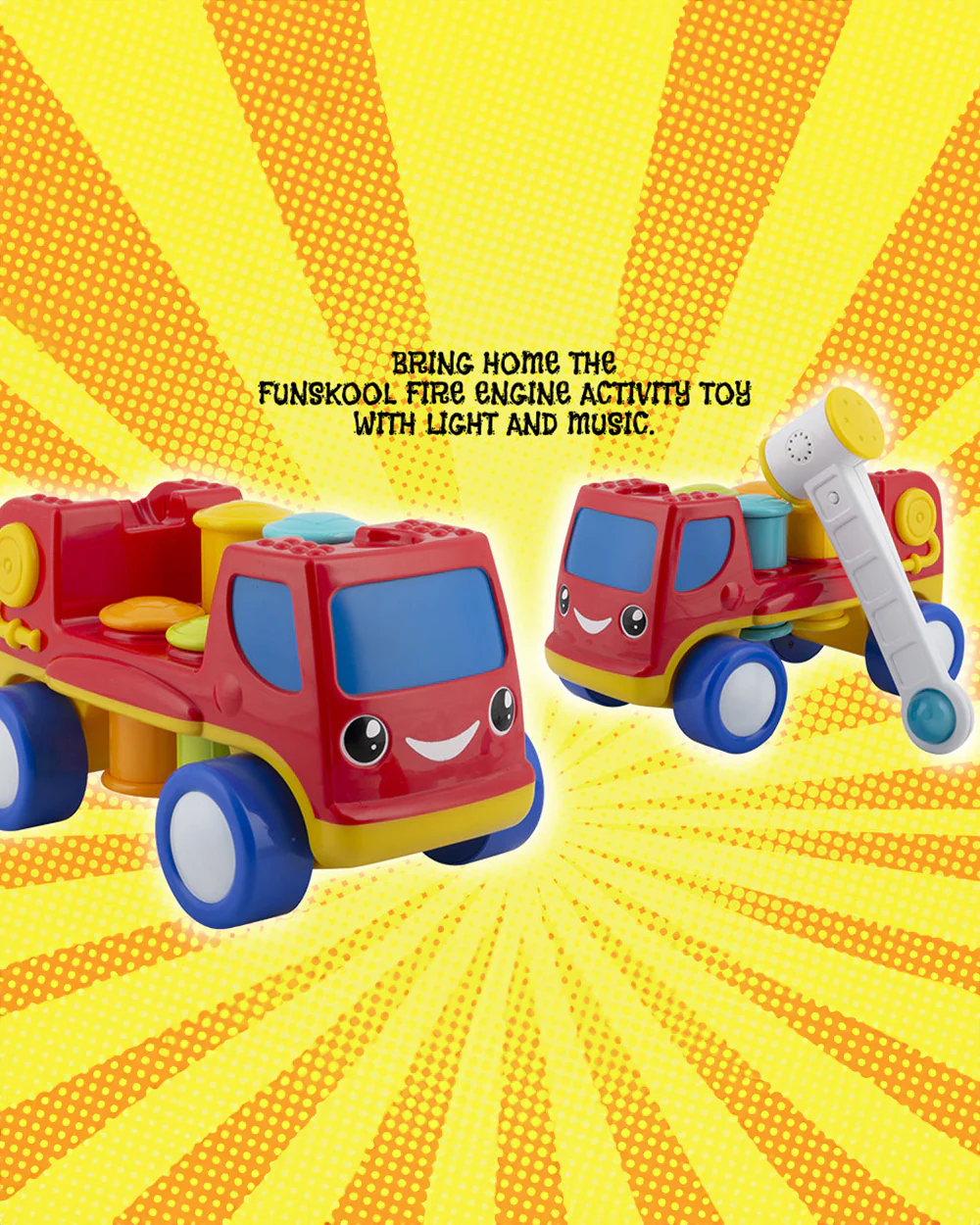 Funskool Giggles Peg Basher Fire Engine Musical Toy-12M+ - Image 10